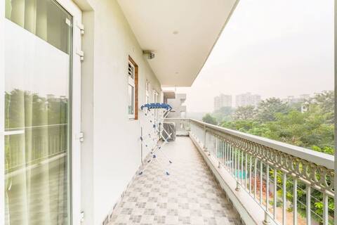 Beautiful balcony with park views