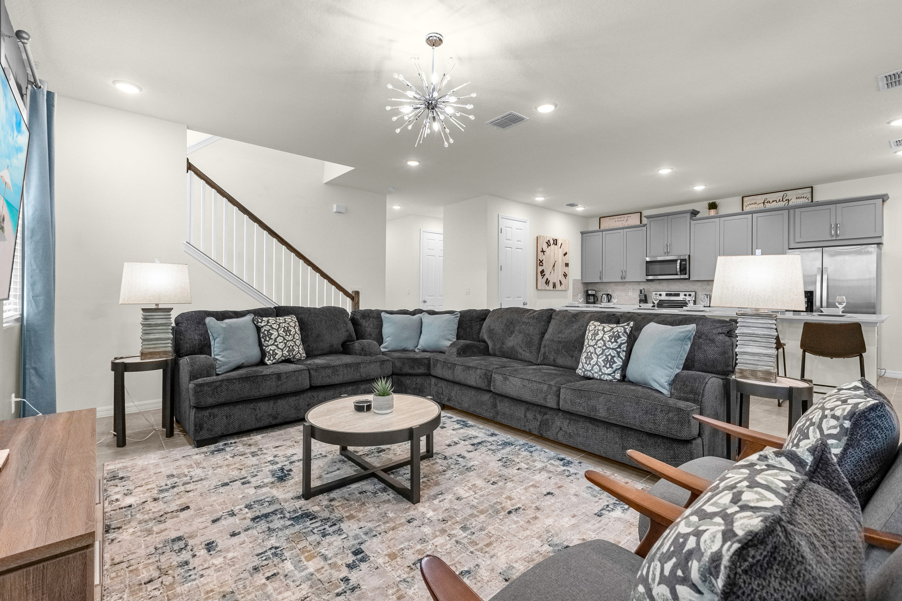 Spacious Open Concept Living Room Design