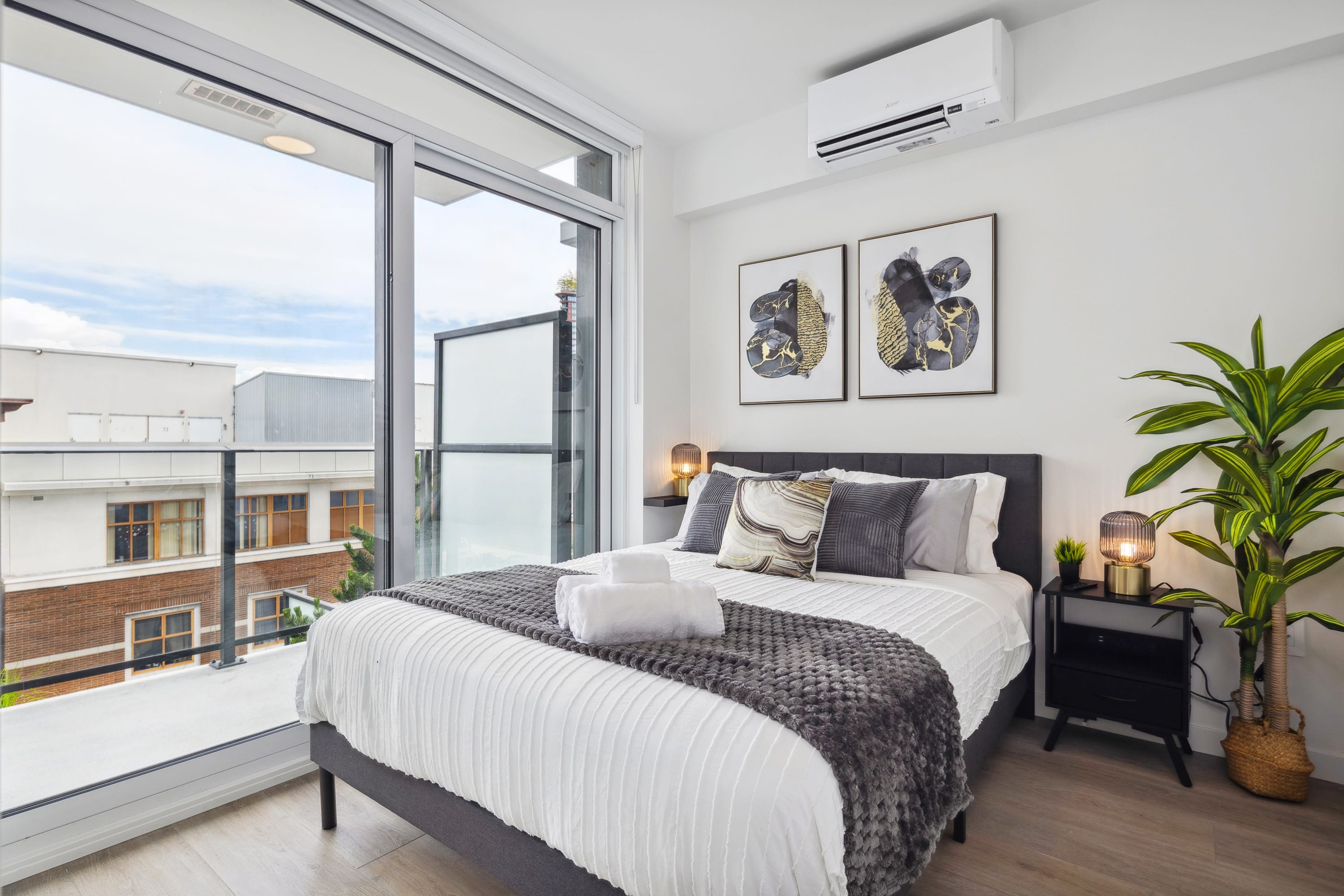 Primary bedroom has private patio