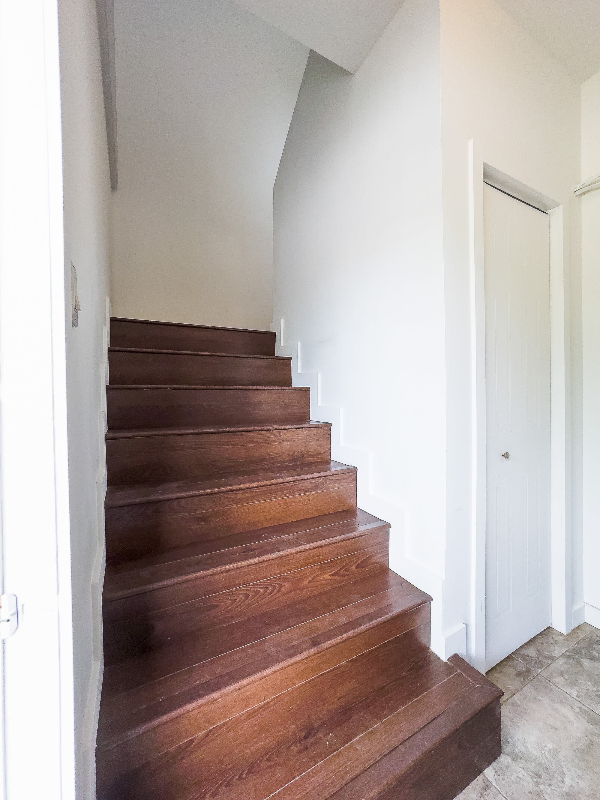 You must go up the stairs to access the unit