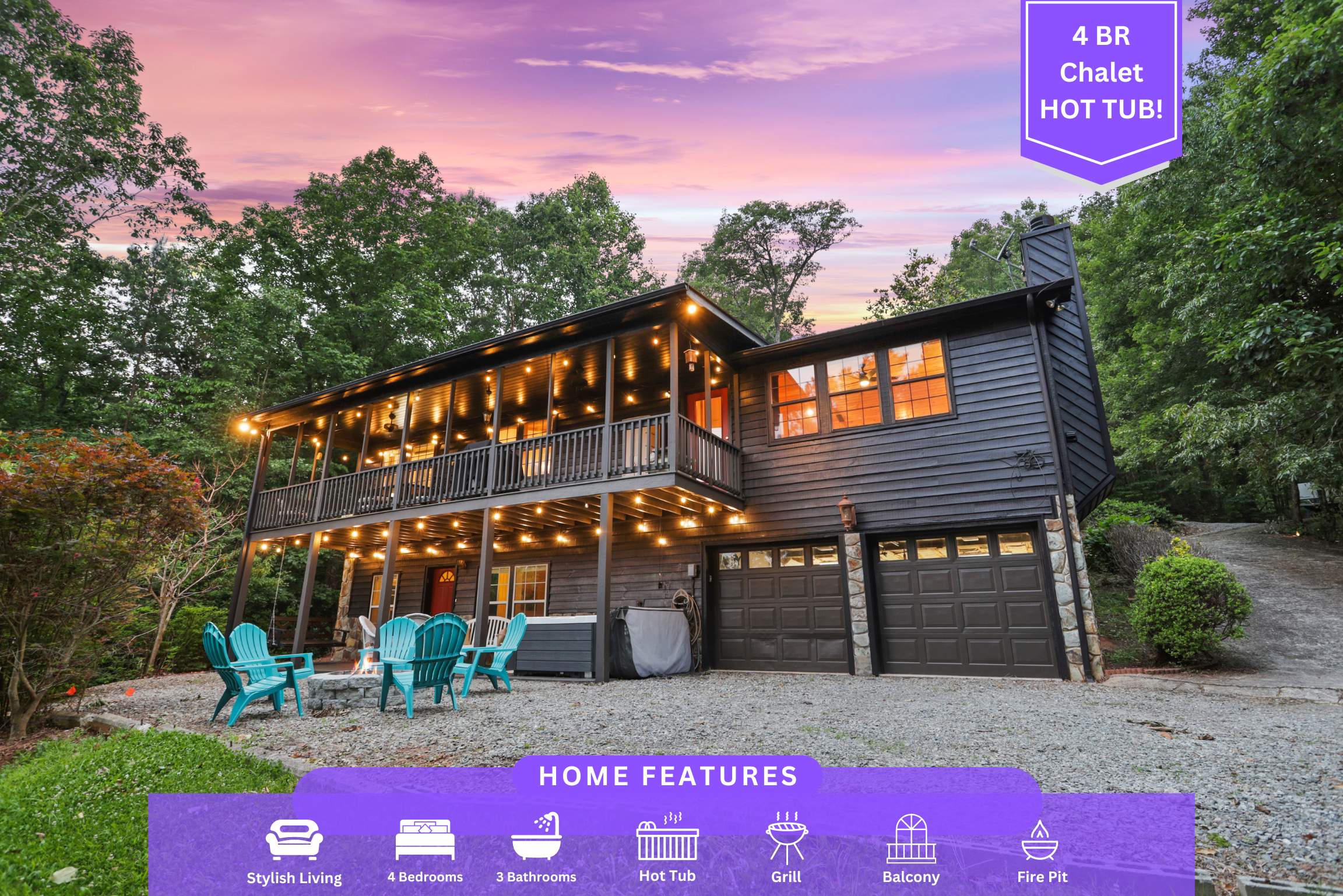 5MI to DT + Mountain Views + Hot Tub + Fire Pit