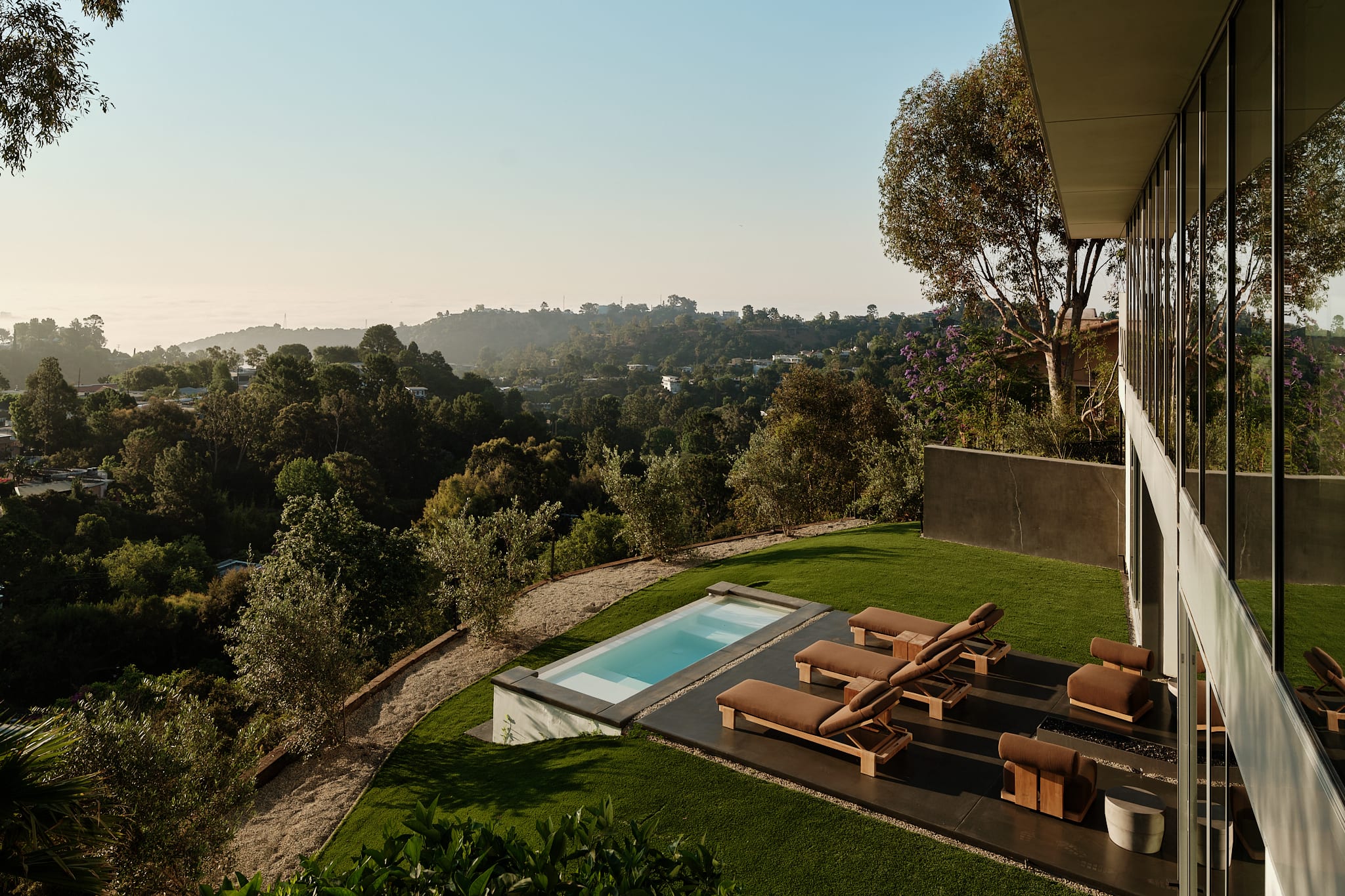 Adjacent hot tub for a soothing soak under the stars.
