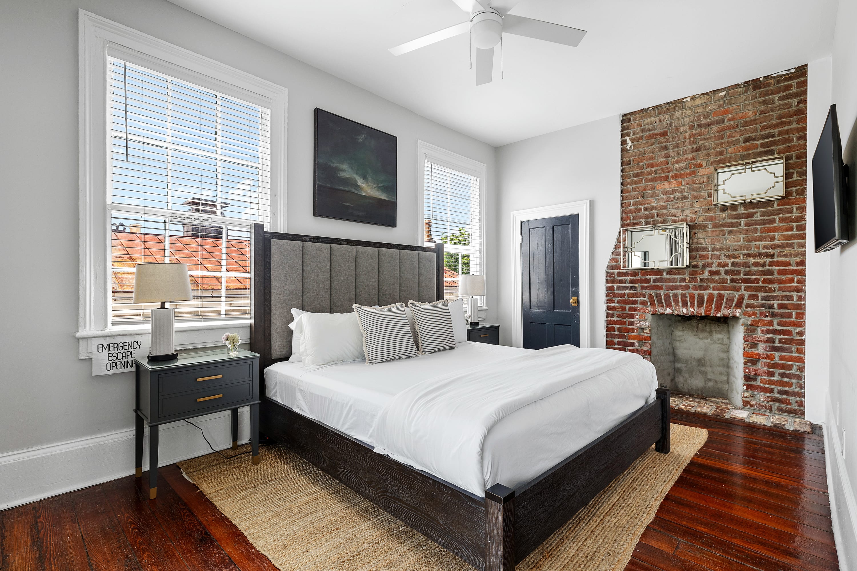 Bedroom #4: King Bed, Ceiling Fan & TV