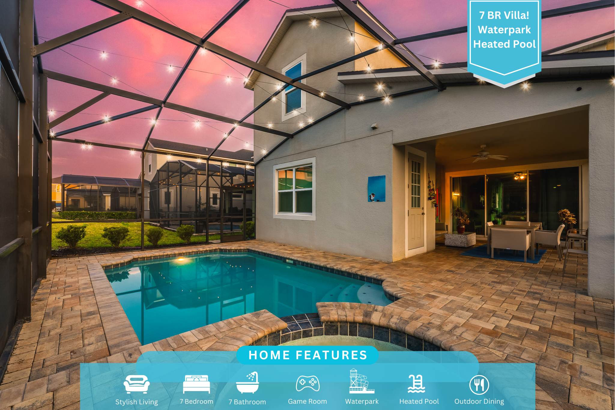 Flow Rider + Heated Pool + Spa + Free Water Park