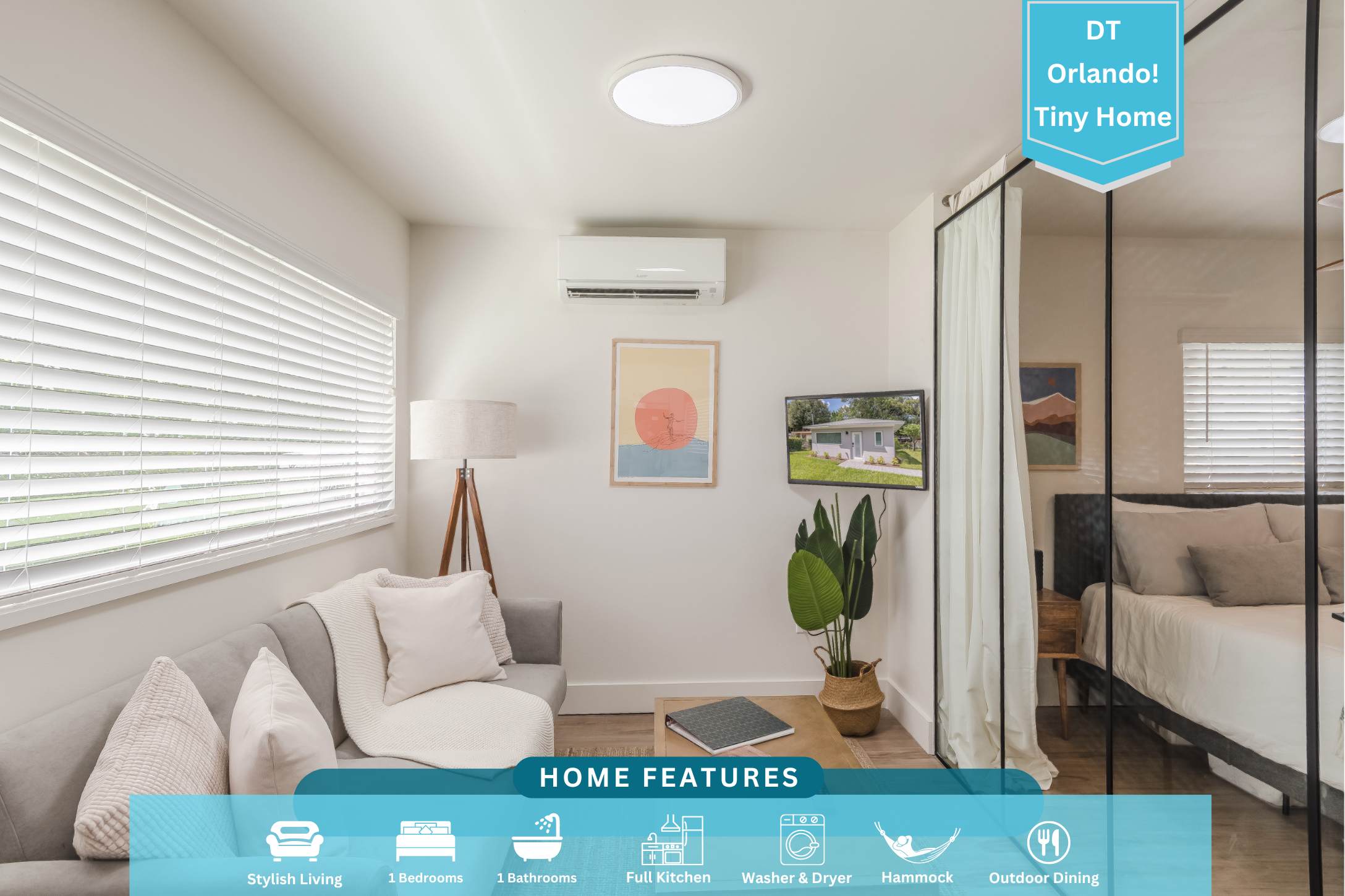 Luxury Tiny Home -2 MI to DT Orlando & Winter Park