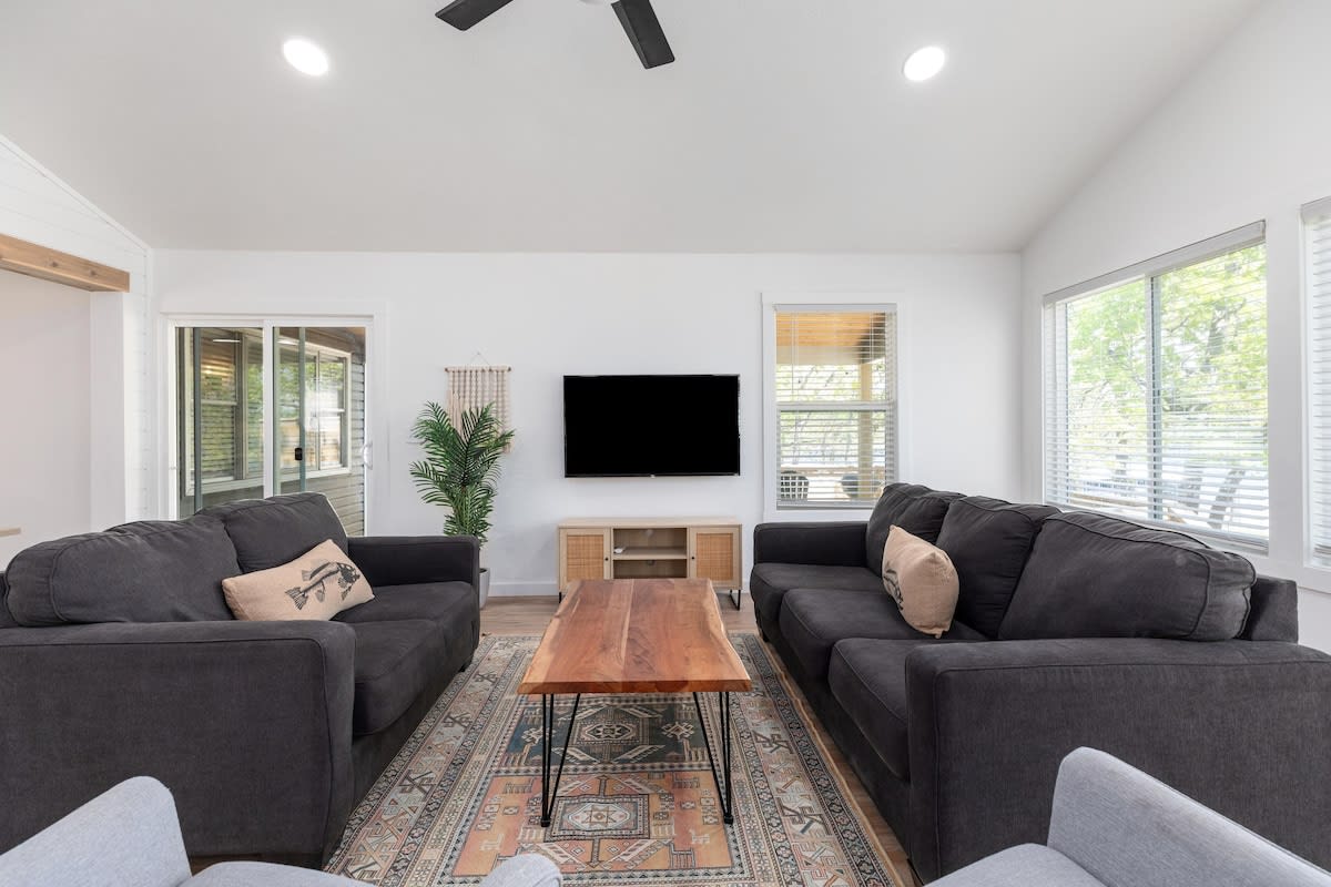 Two pull-out sofa beds in the living area