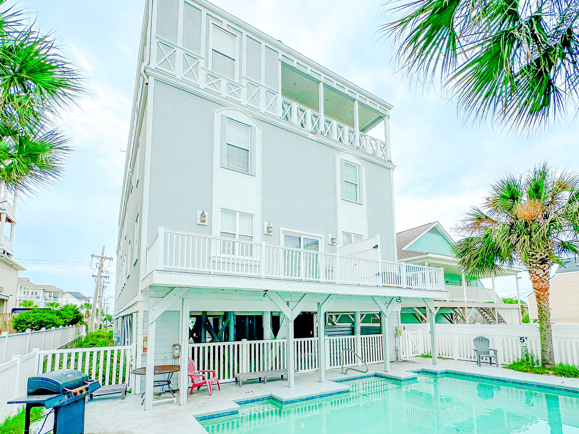 Tropical Cherry Grove Ocean View Beach House w Pool