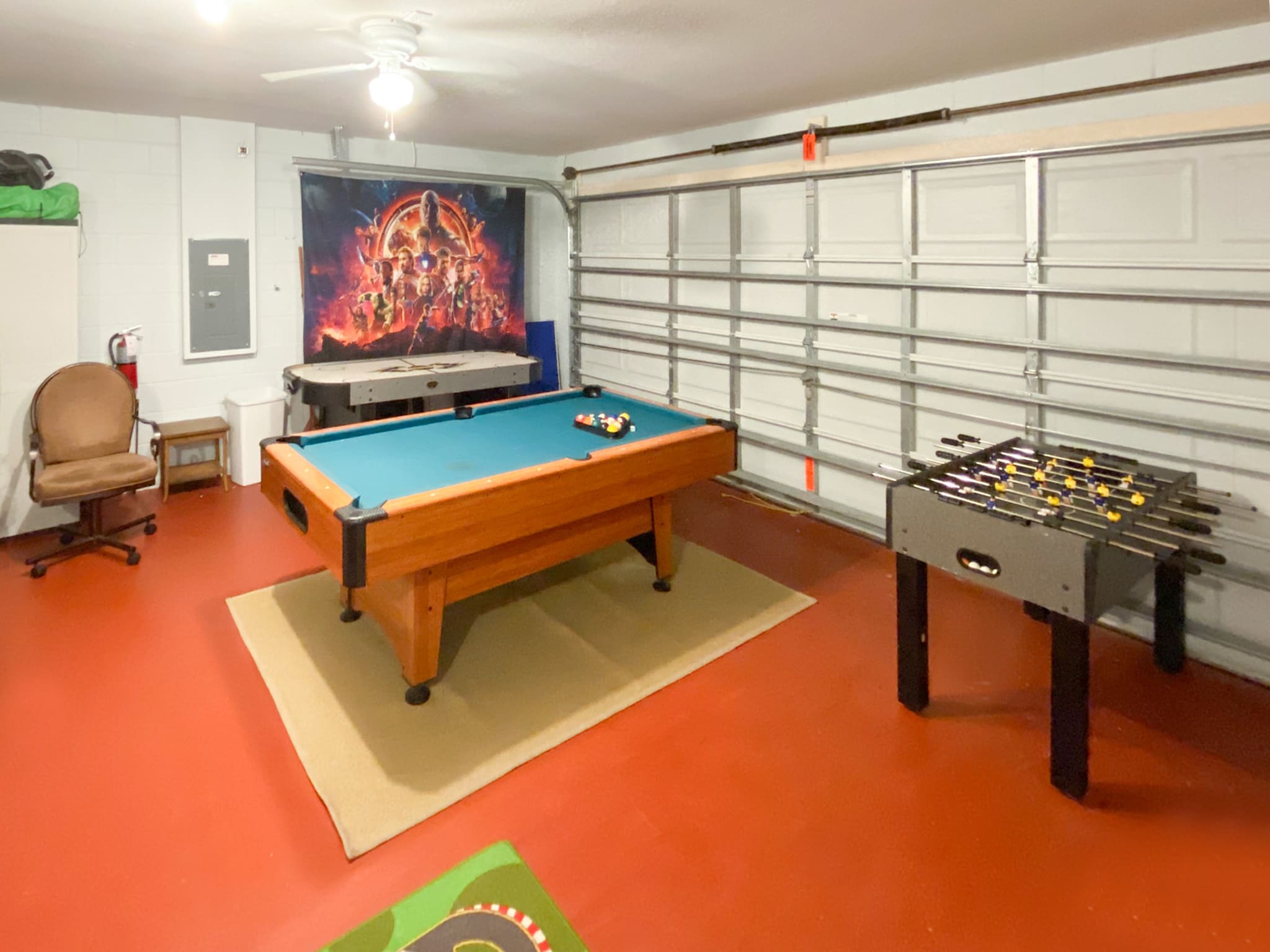 Garage-turned-games room!
