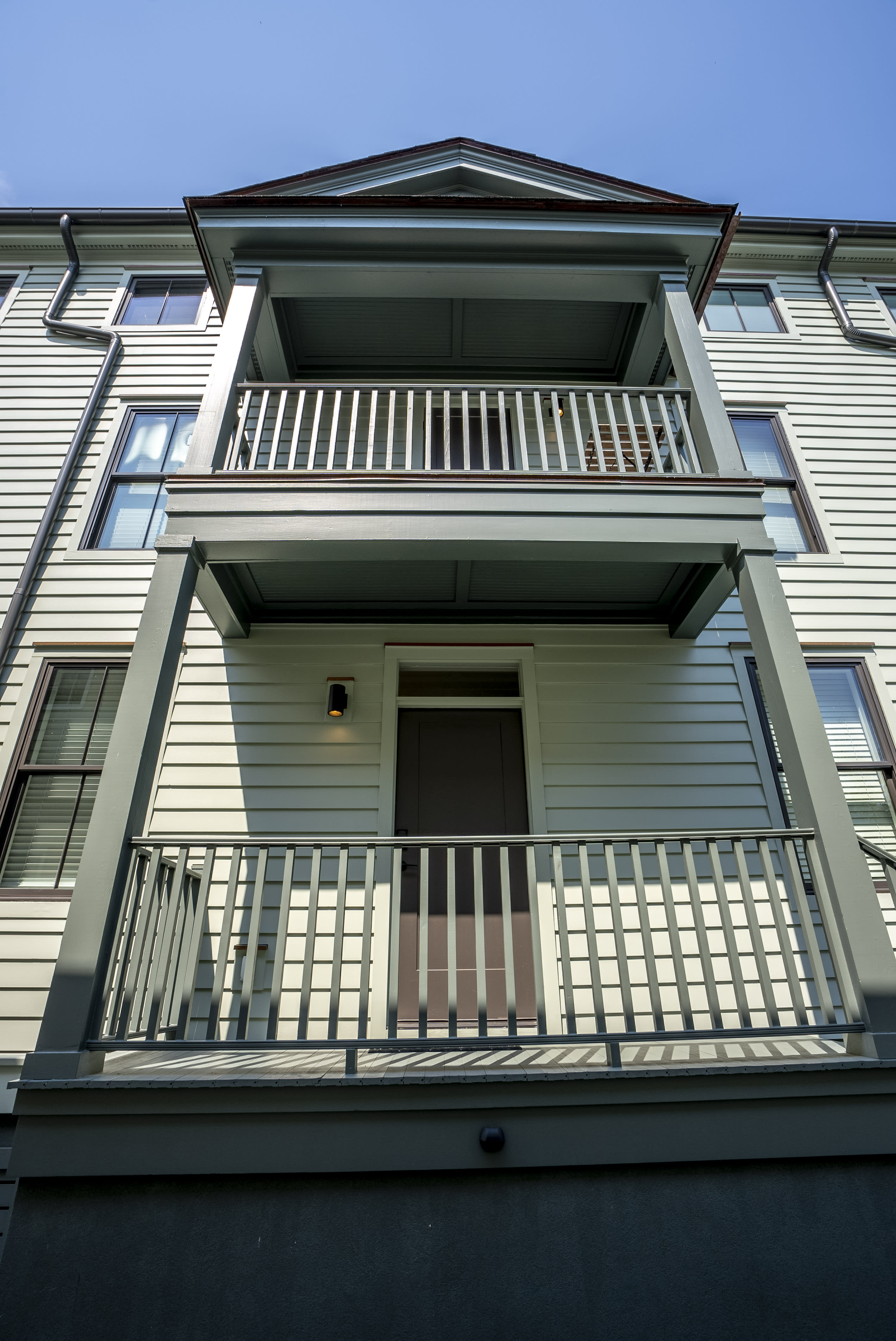 Outdoor balcony with seating