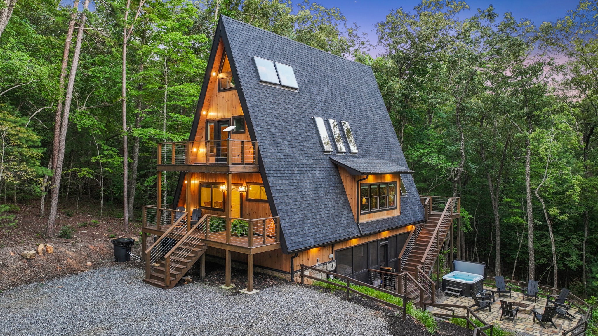 A Frame Luxe Lodge ~ Secluded ~ Hot Tub ~ Fire Pit — Morganton, GA — vacation rental