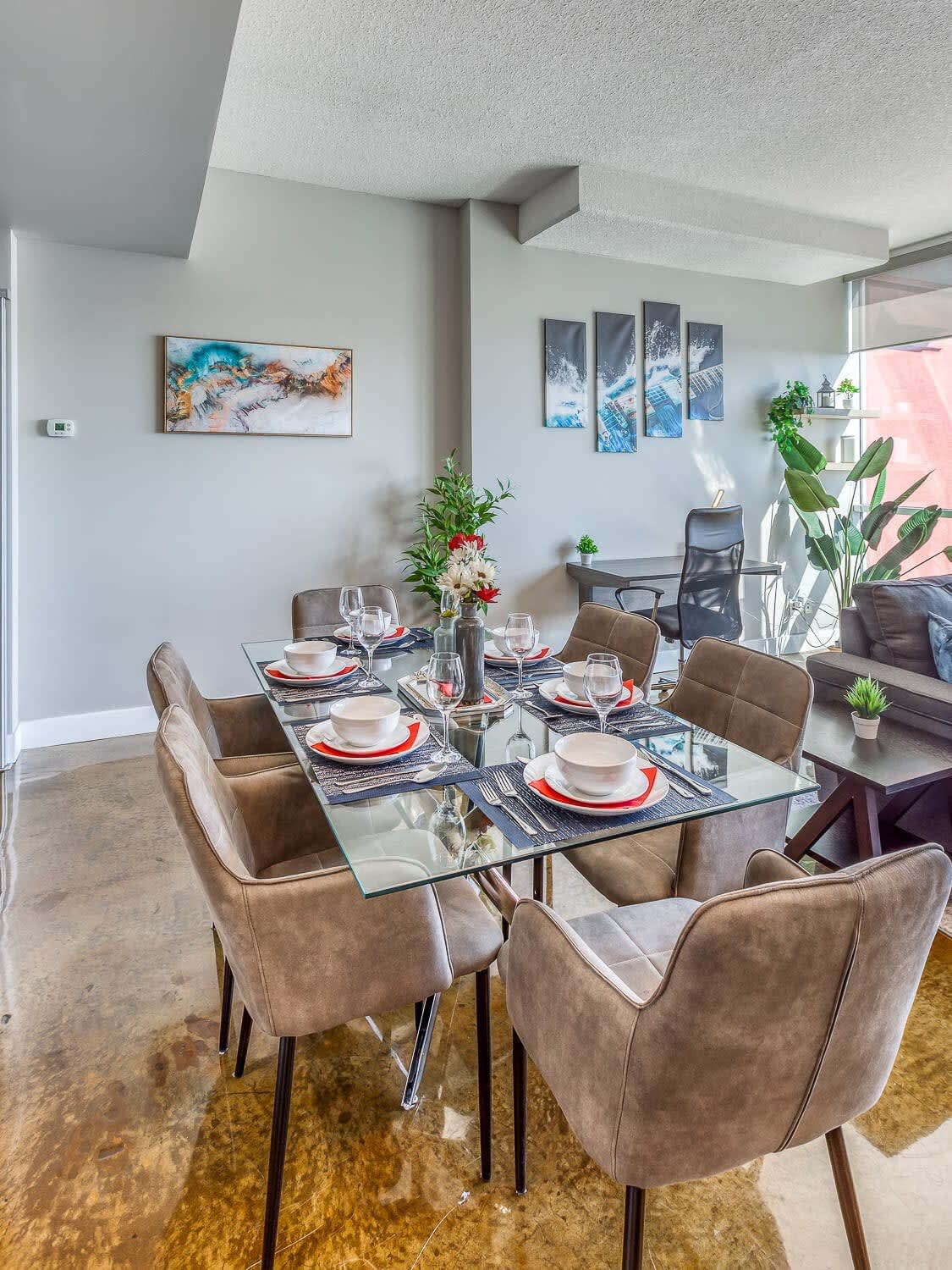 Spacious Dining Setup For Six, Ready For Your Meals