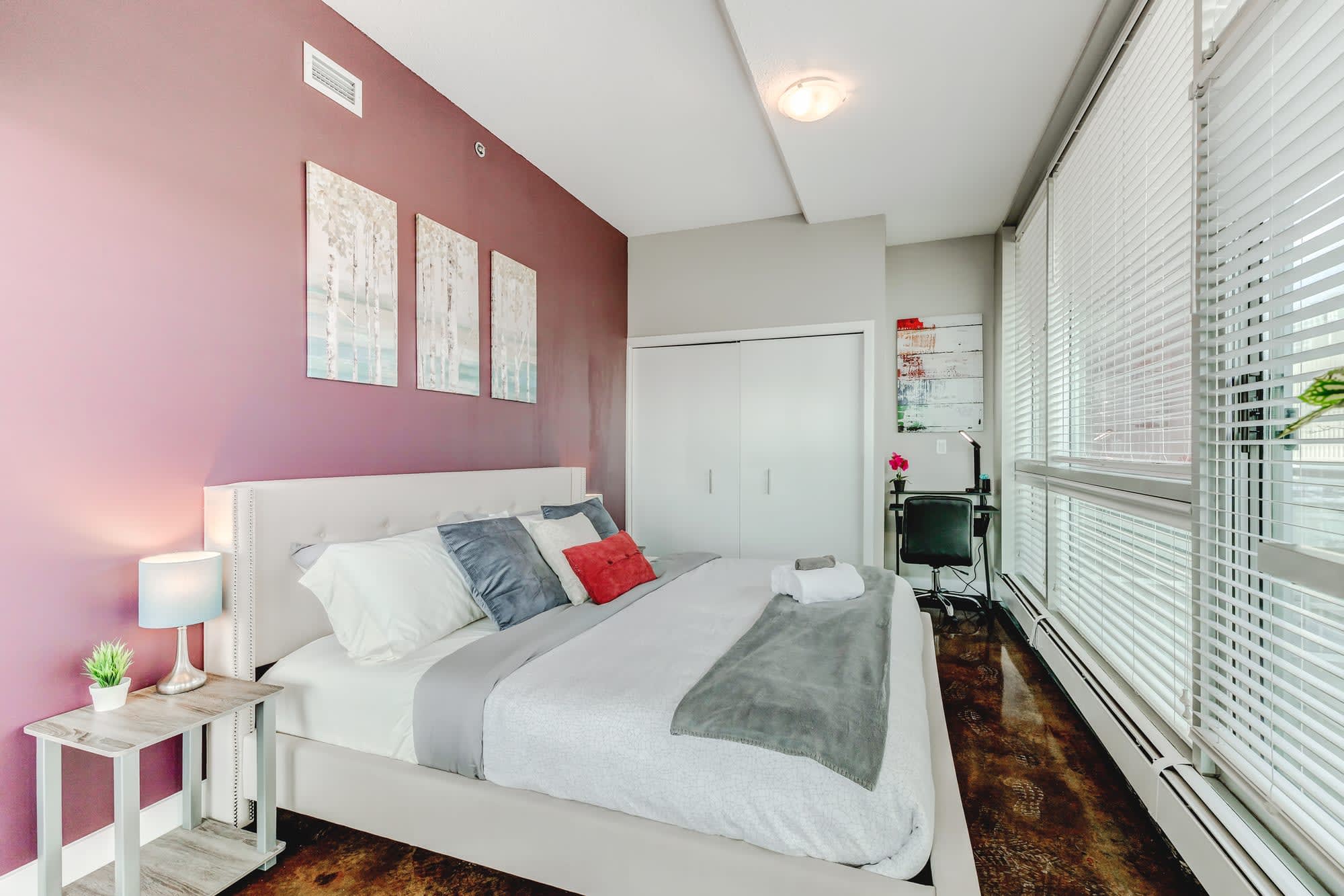 King Bedroom with Balcony Patio and Dedicated Work Station