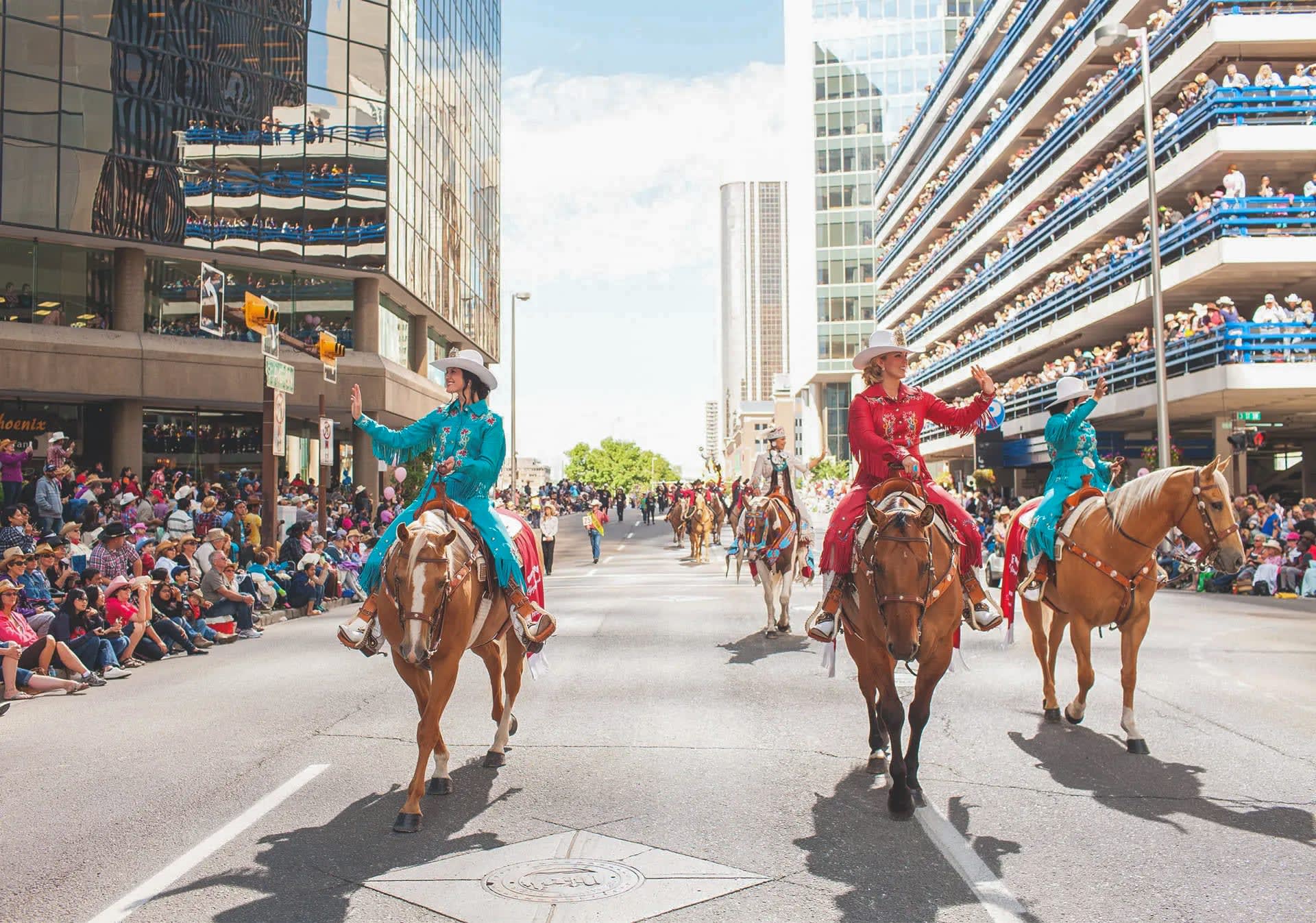 The Stampede Parade goes right through downtown.