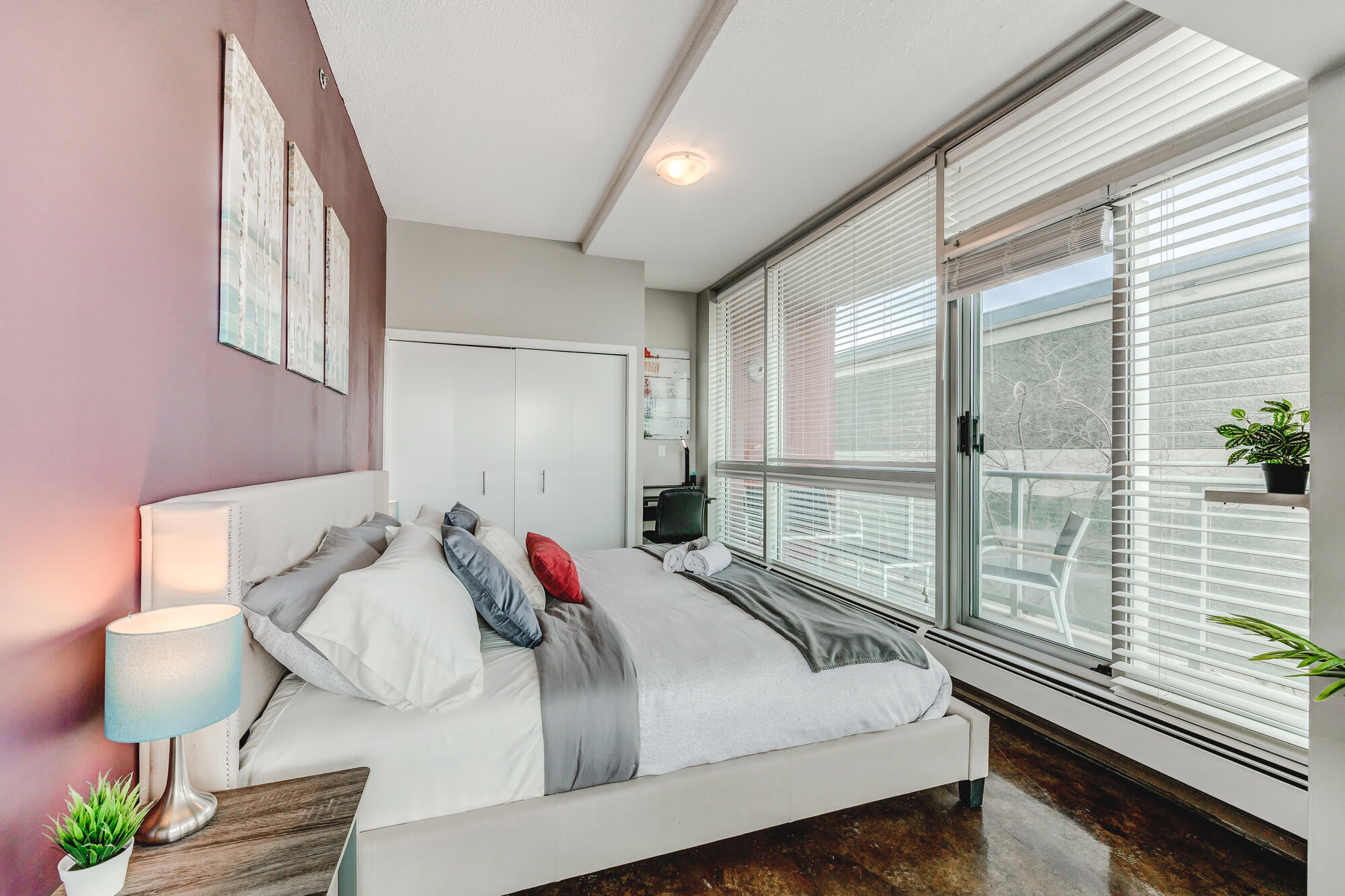 King Bedroom with Balcony Patio and Dedicated Work Station