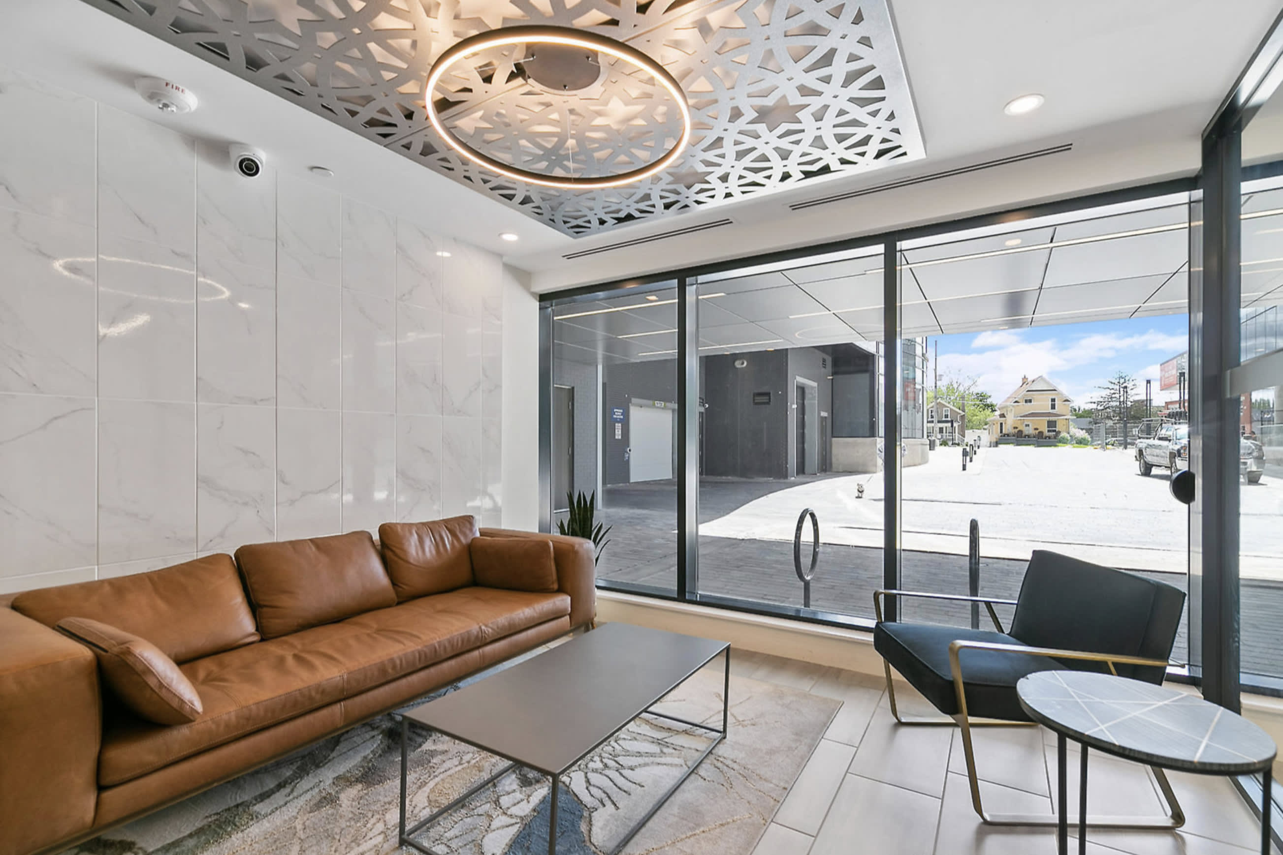 Apartment building lounge area 