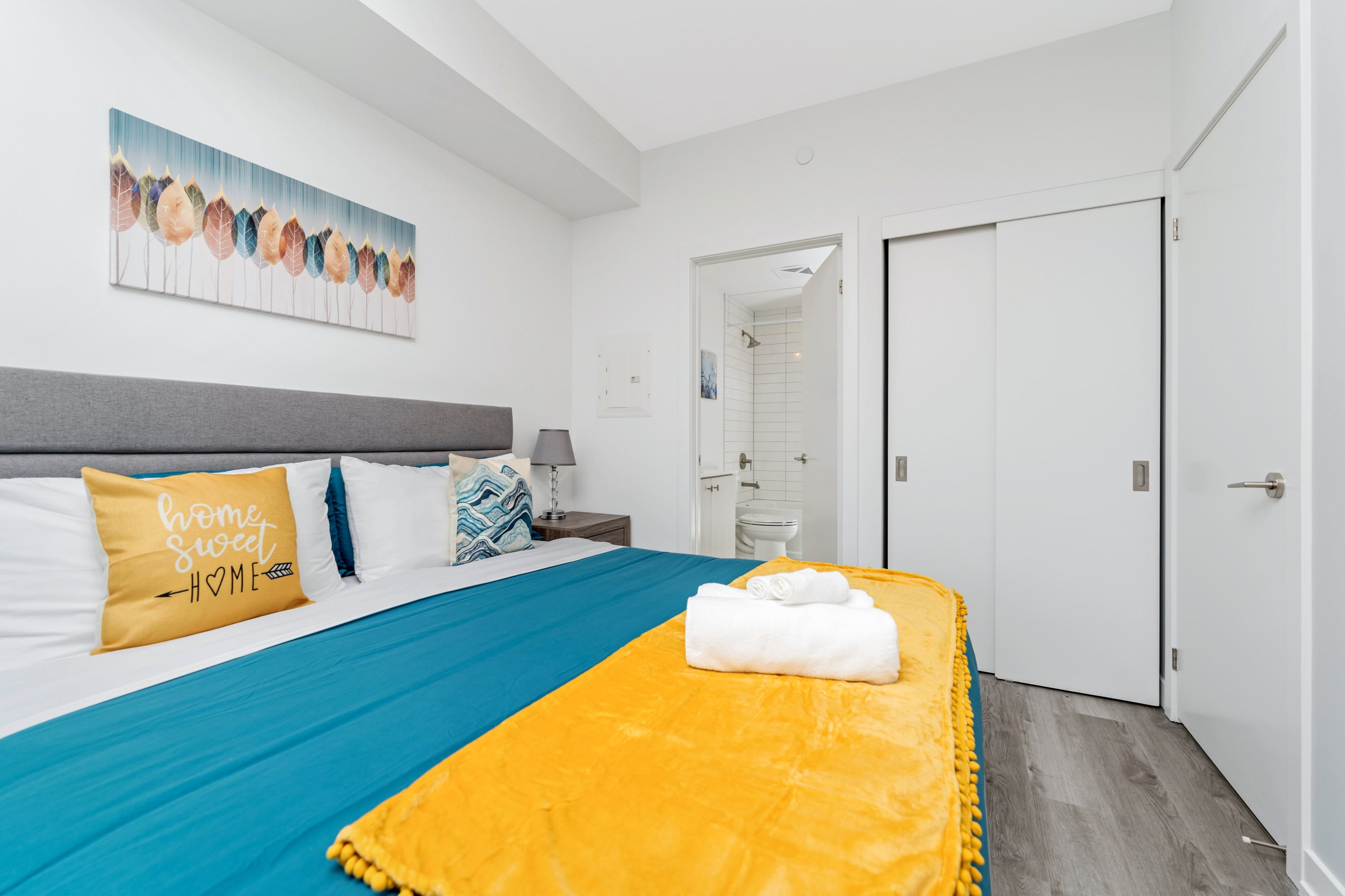 Spacious Bedroom With A King-Sized Bed Plush Bedding And Ample Closet Space For A Comfortable Stay