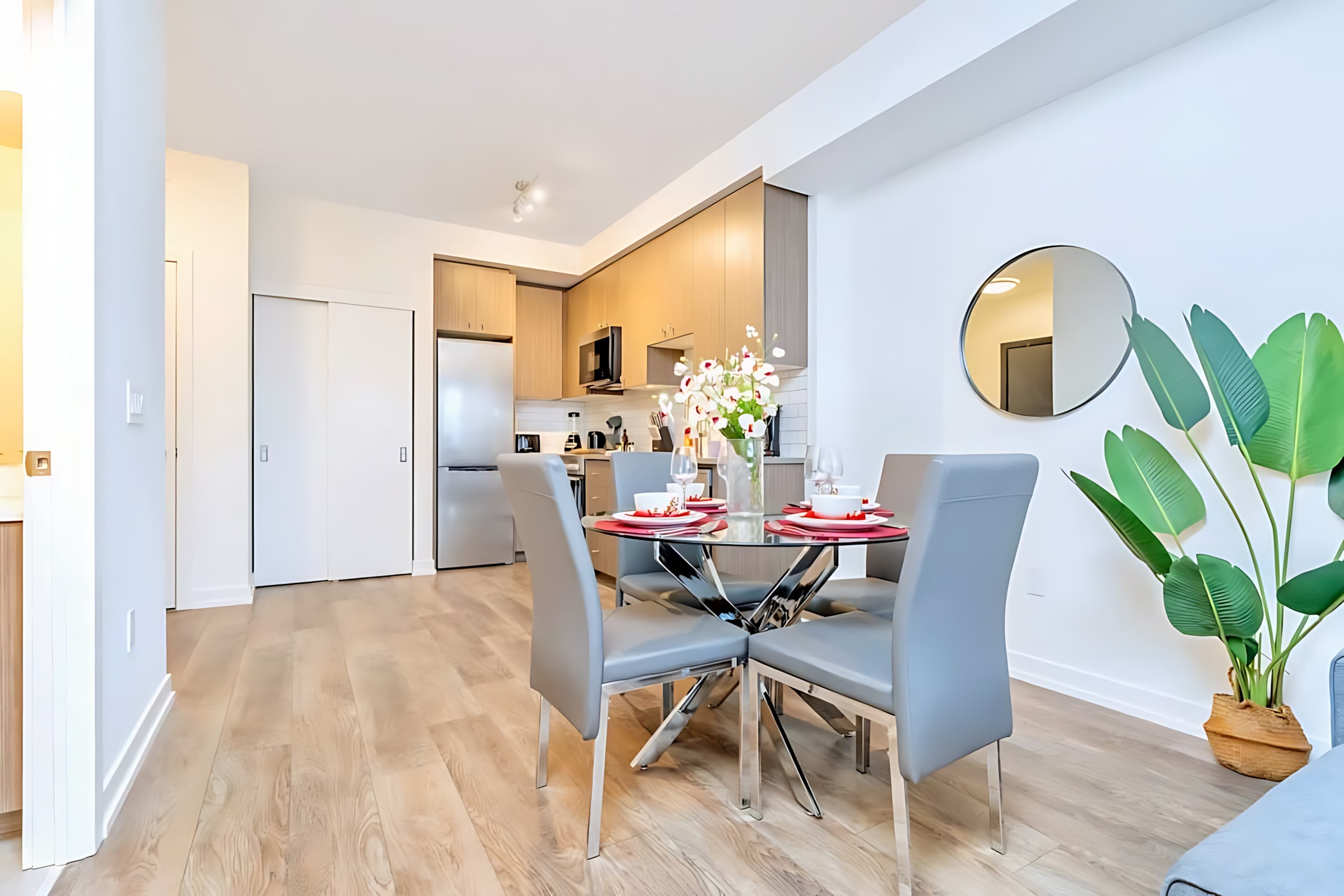 Dining Table can also function as a laptop friendly workstation