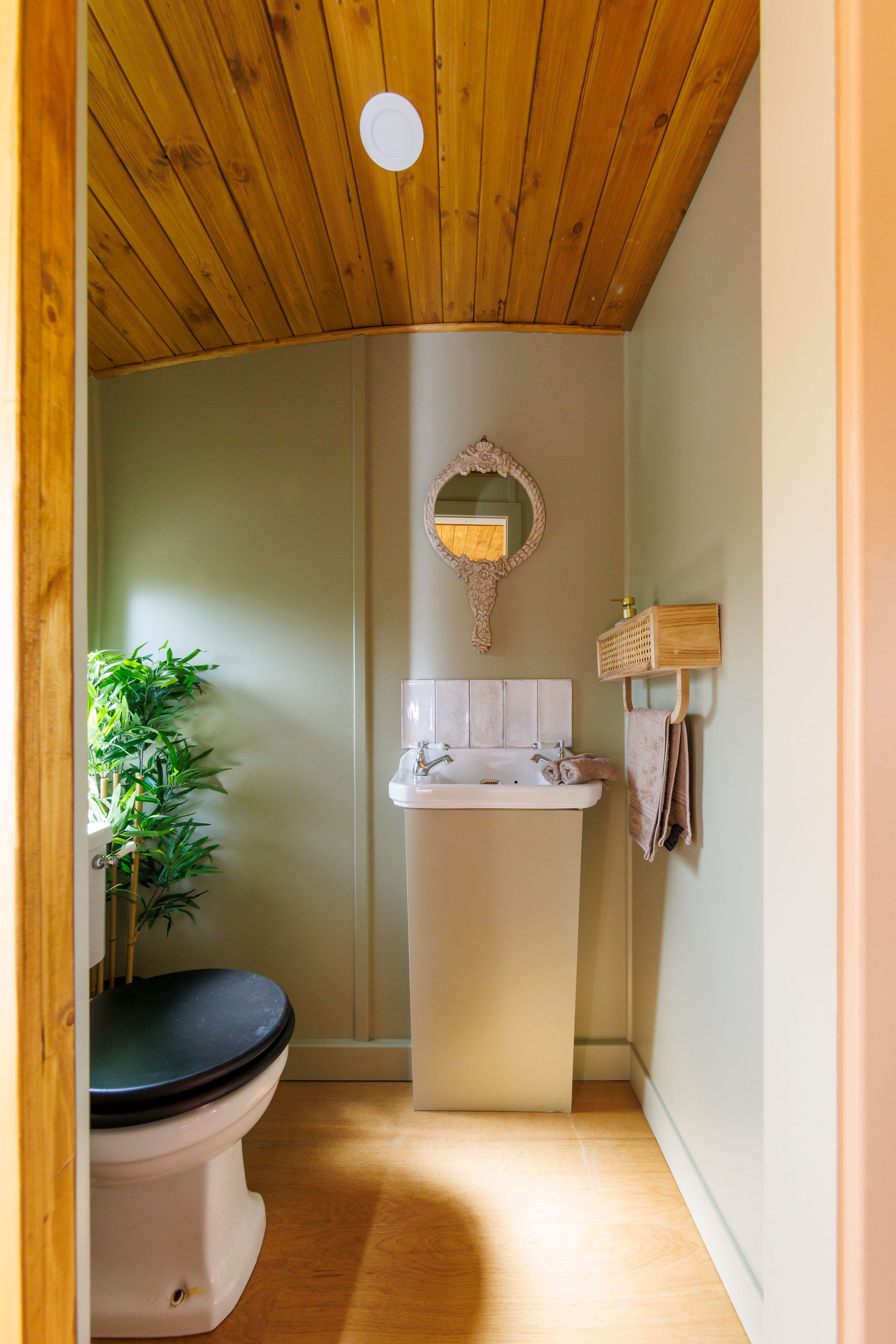 The double room has a handy ensuite WC and sink.