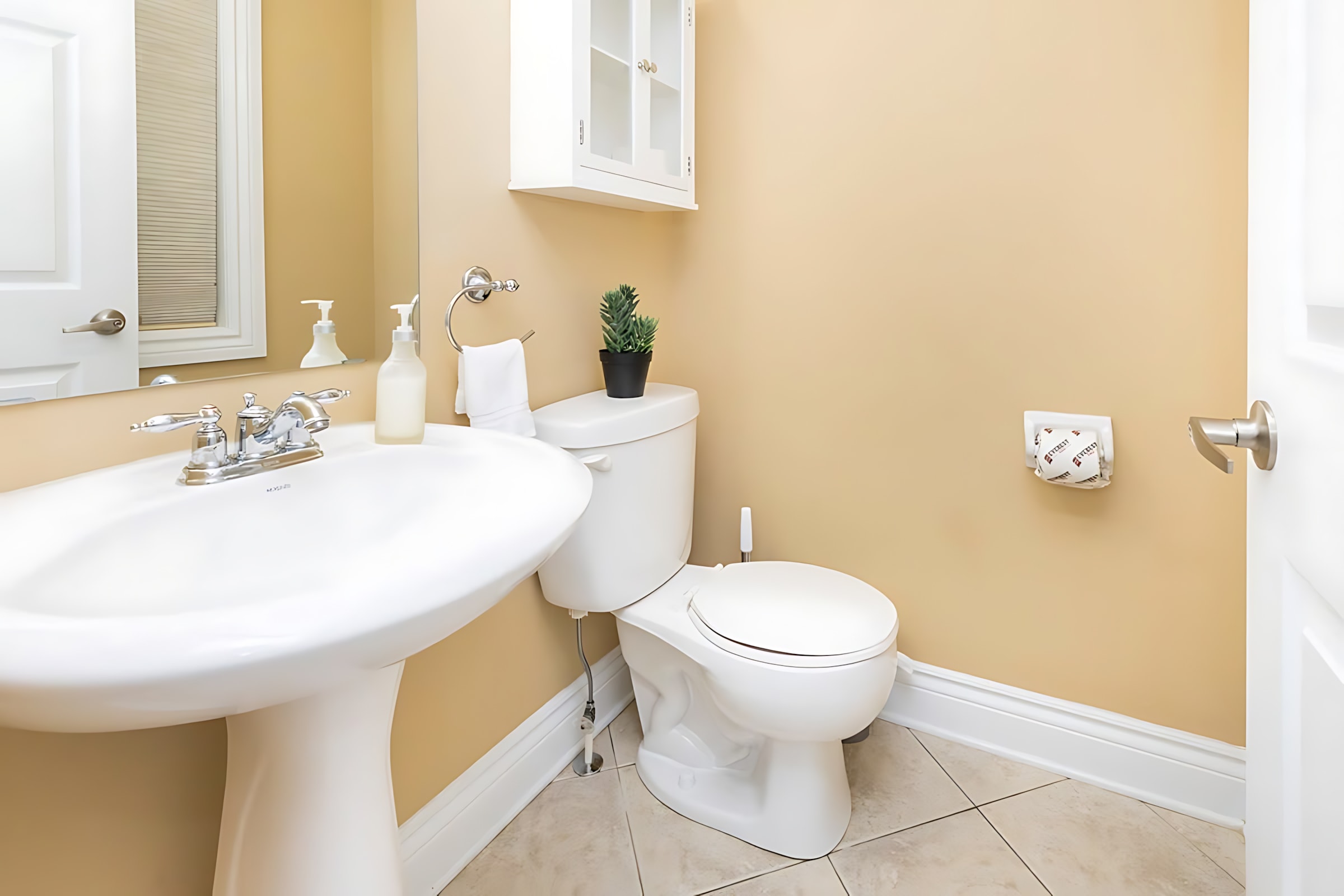 Compact And Stylish Powder Room