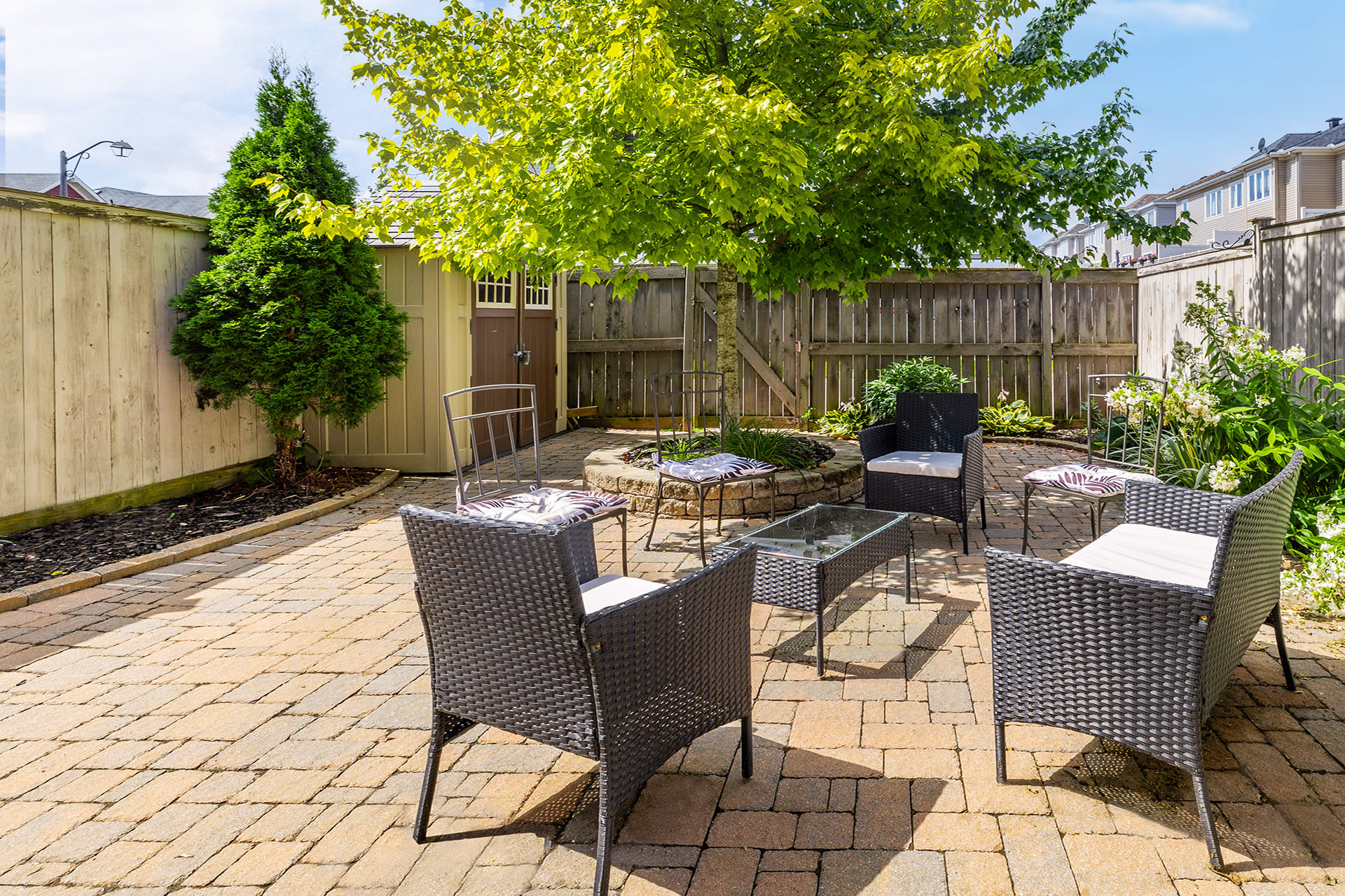 Sunny Back Patio, perfect for morning coffee!