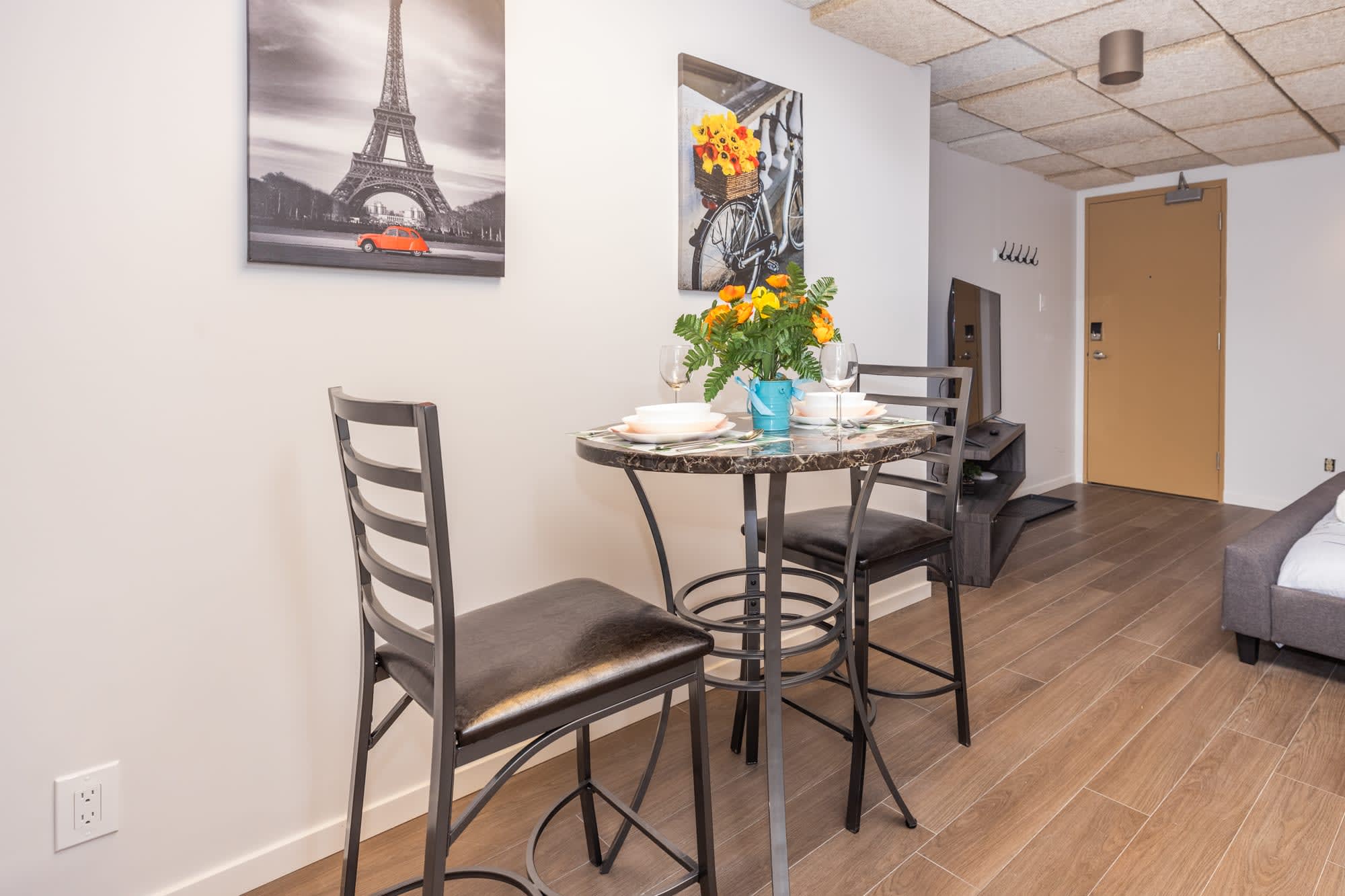 Comfortable Dining Area Perfect For Meals Or Catching Up On Work