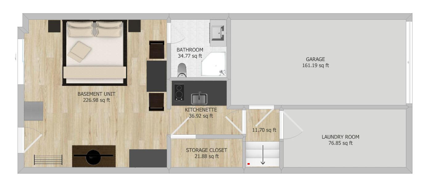 The unit's floor plan.