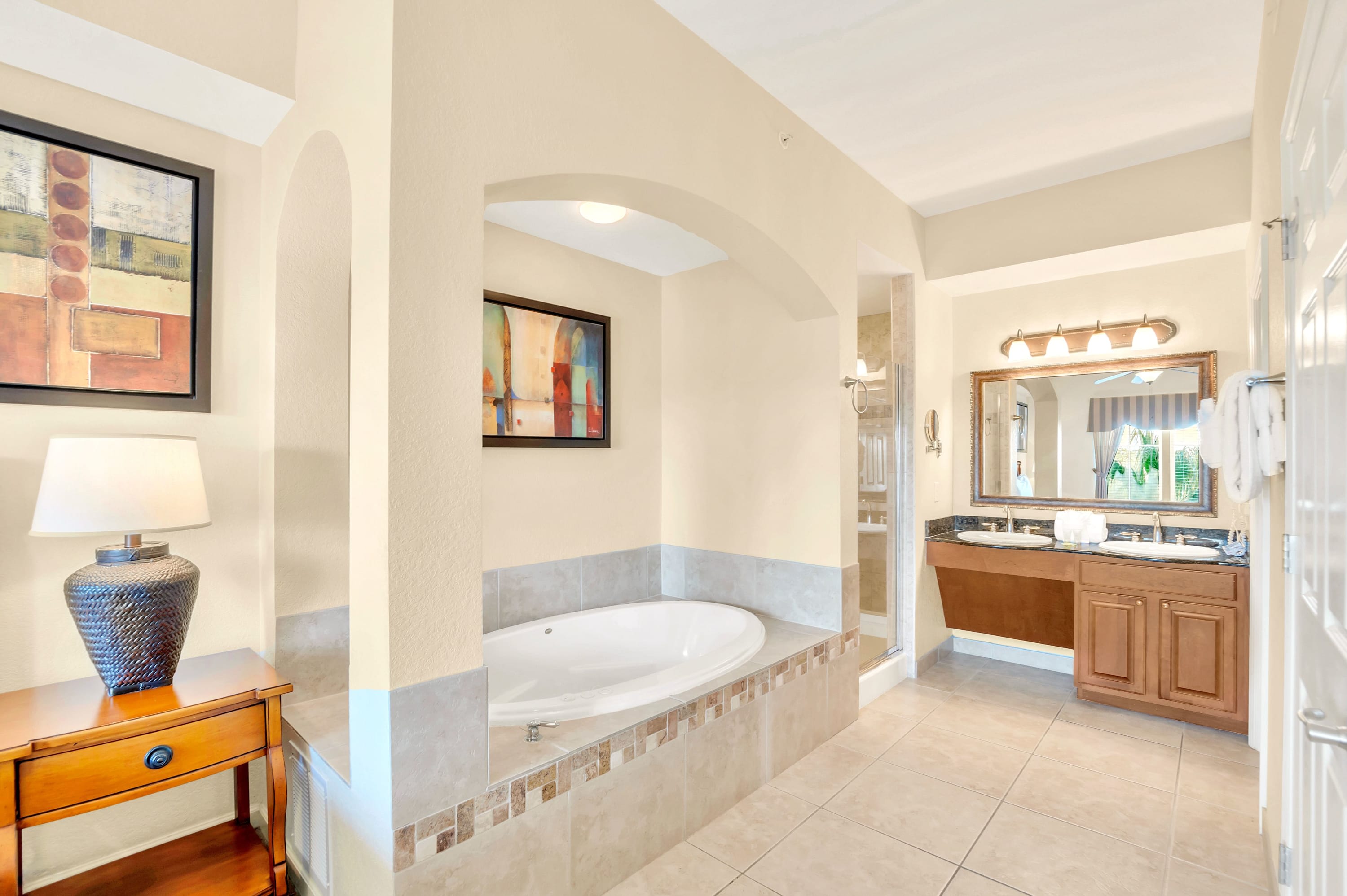 Luxurious Bathroom With Oversized Jacuzzi Tub And Modern Fixtures
