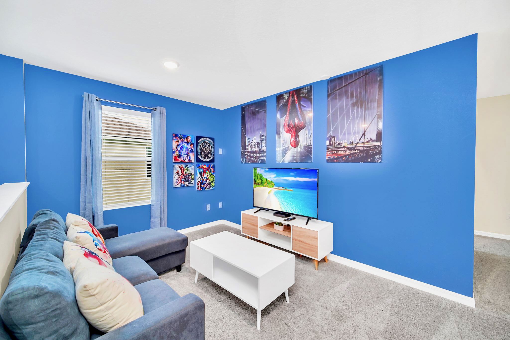 Relaxation Zone Featuring A Calm Blue Palette And Ample Space