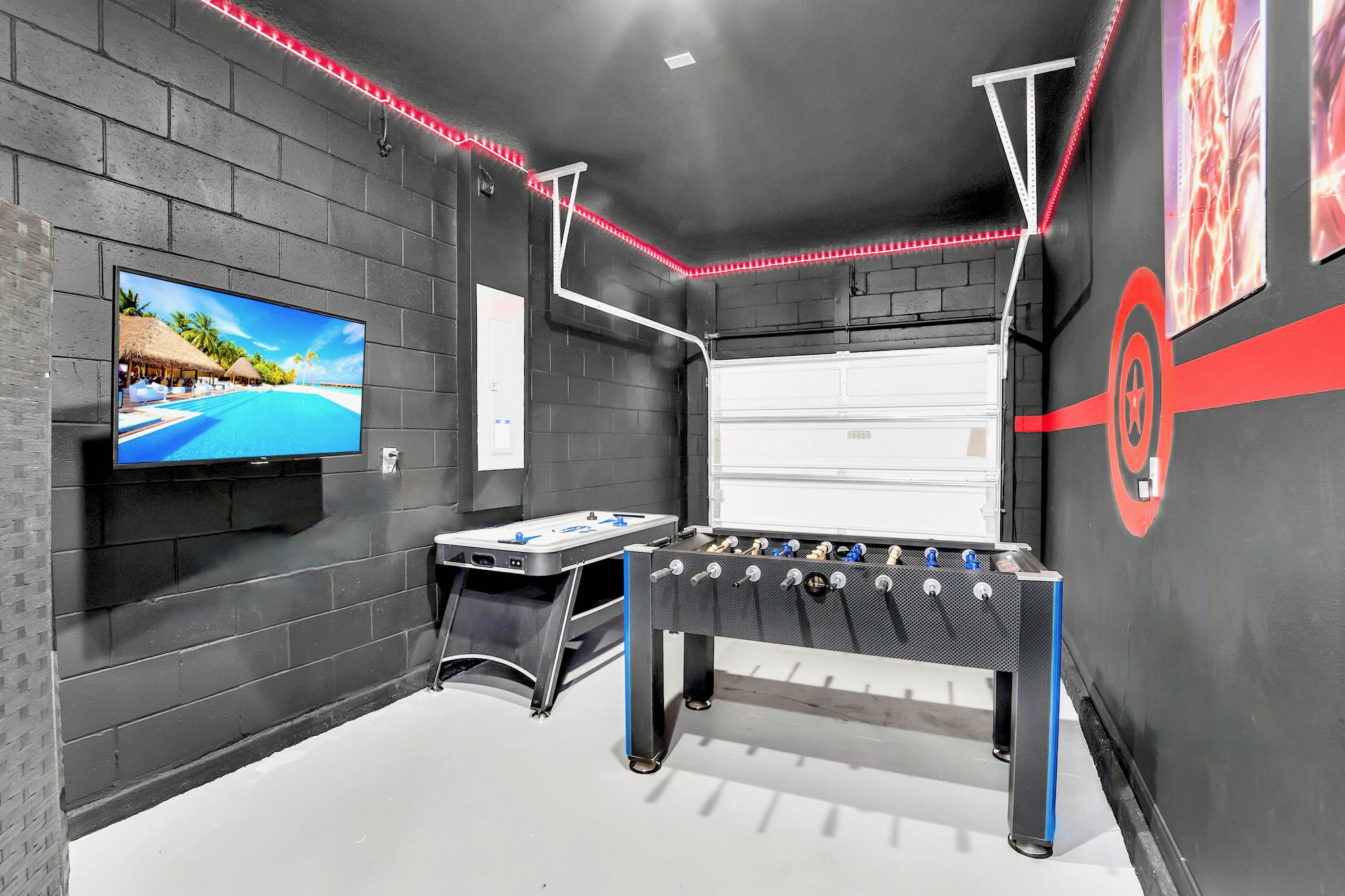 Vibrant Garage Turned Into A Family Entertainment Hub