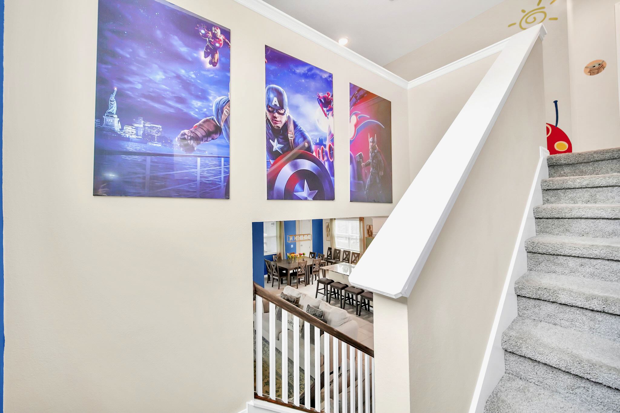 Bright Stairwell Showcasing Colorful And Creative Decor