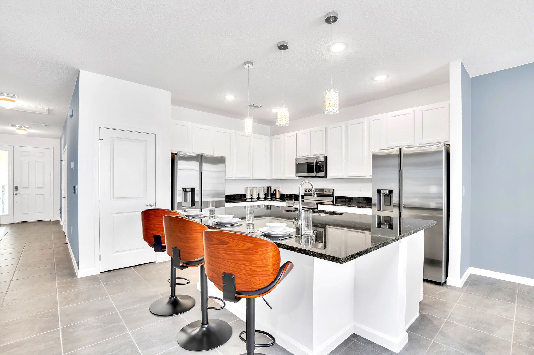 Modern Kitchen With Dual Fridge/Freezer And High-End Appliances