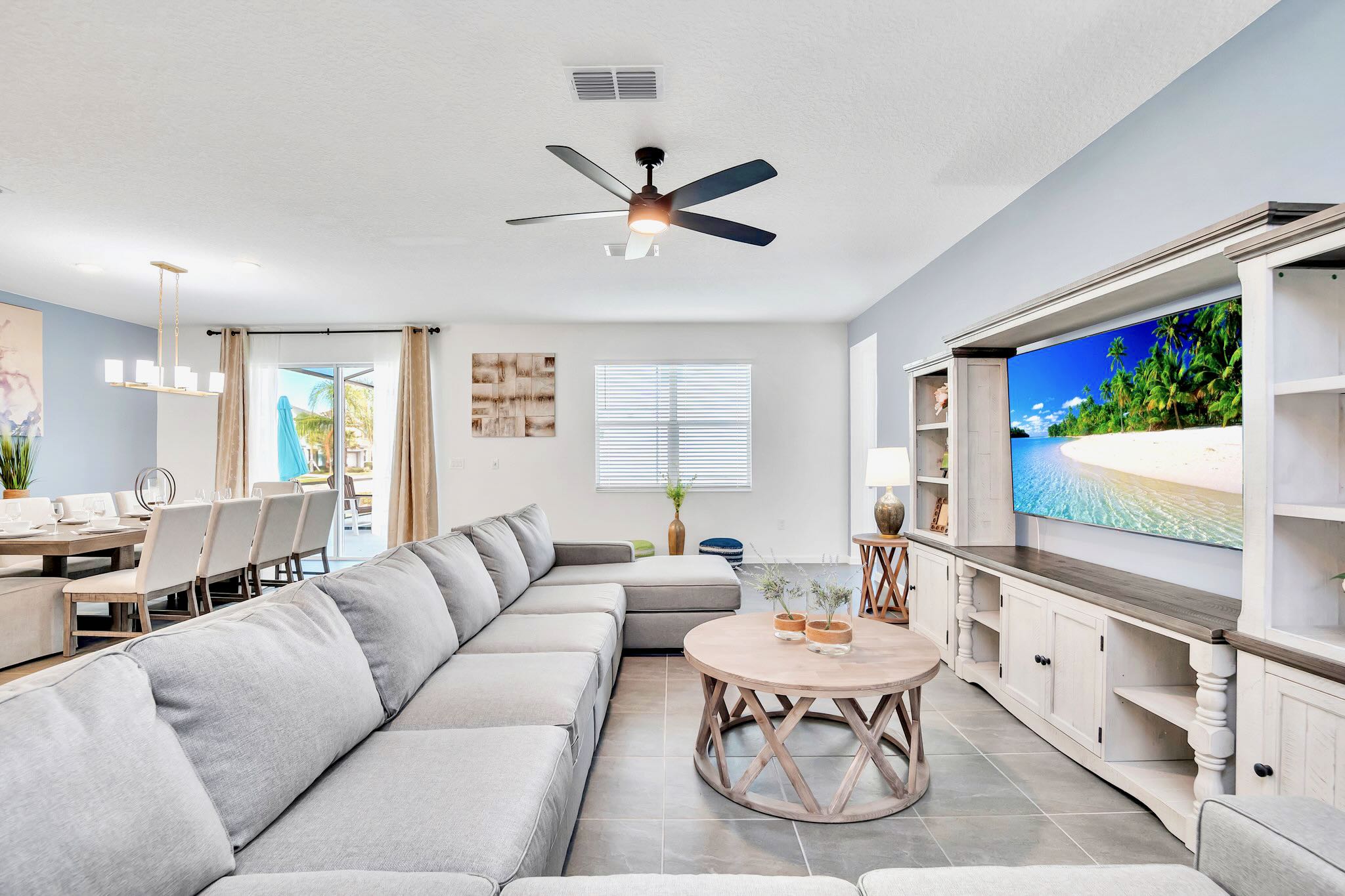Spacious Living Room With Modern Decor And Ample Natural Light