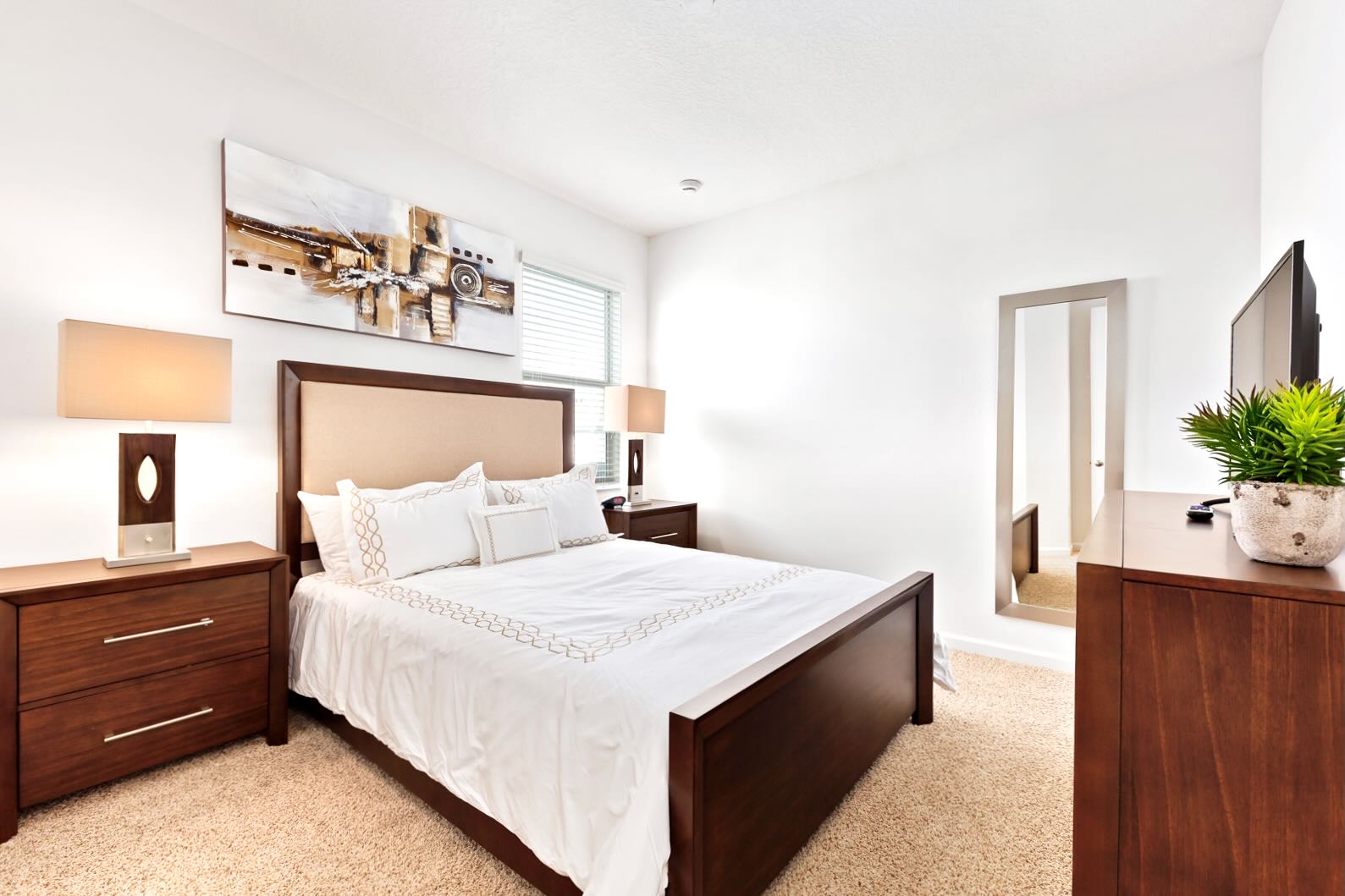 Modern Bedroom With Unique Decor And Spacious Layout