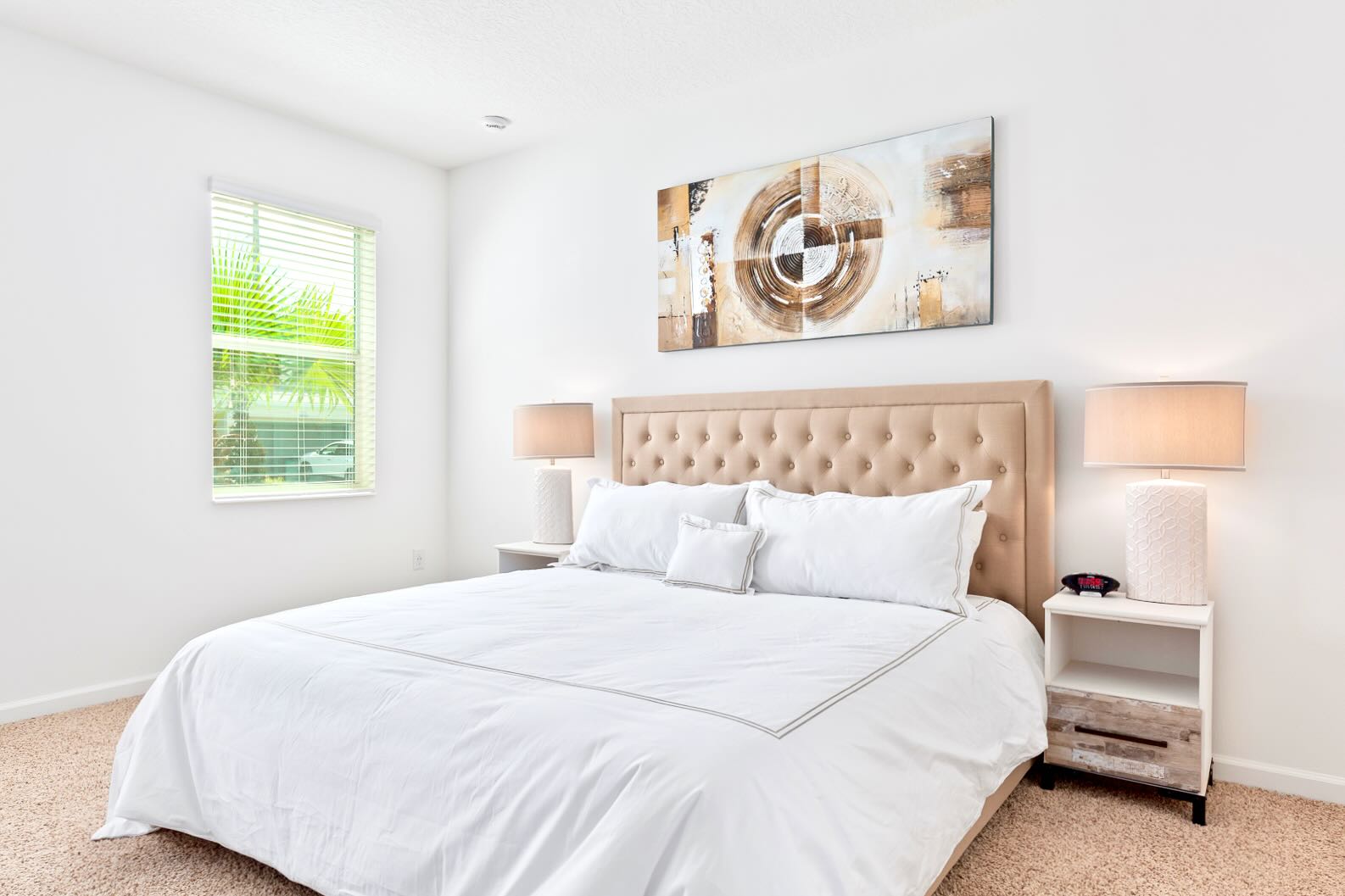 Stylish King Bedroom With Neutral Tones And Contemporary Decor