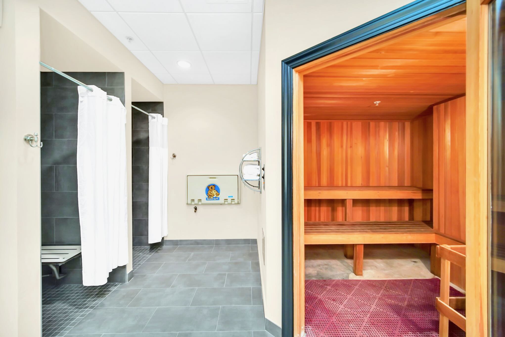 Relax And Rejuvenate In The Sauna And Spacious Shower Area