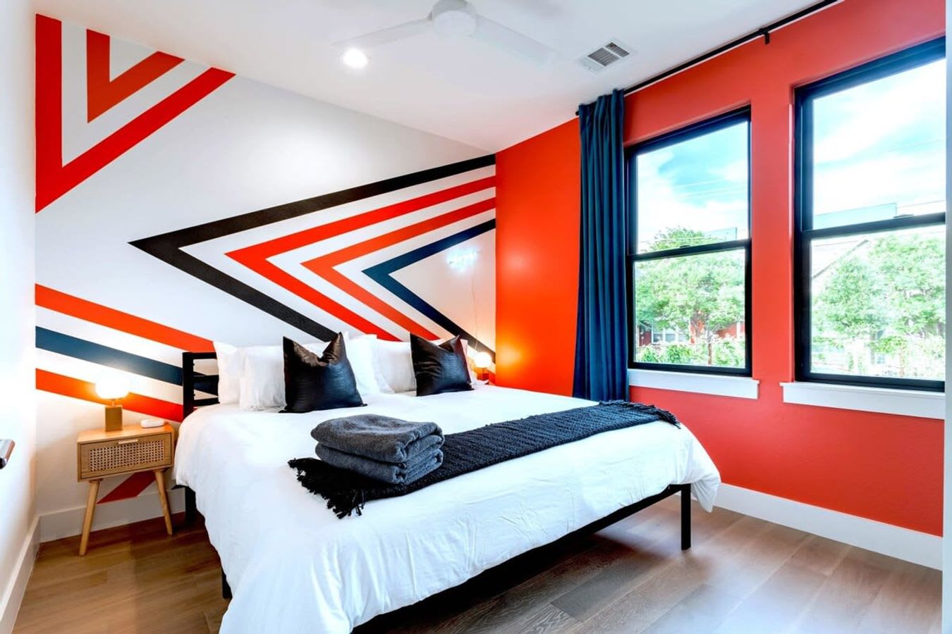 Stylish king bed setup