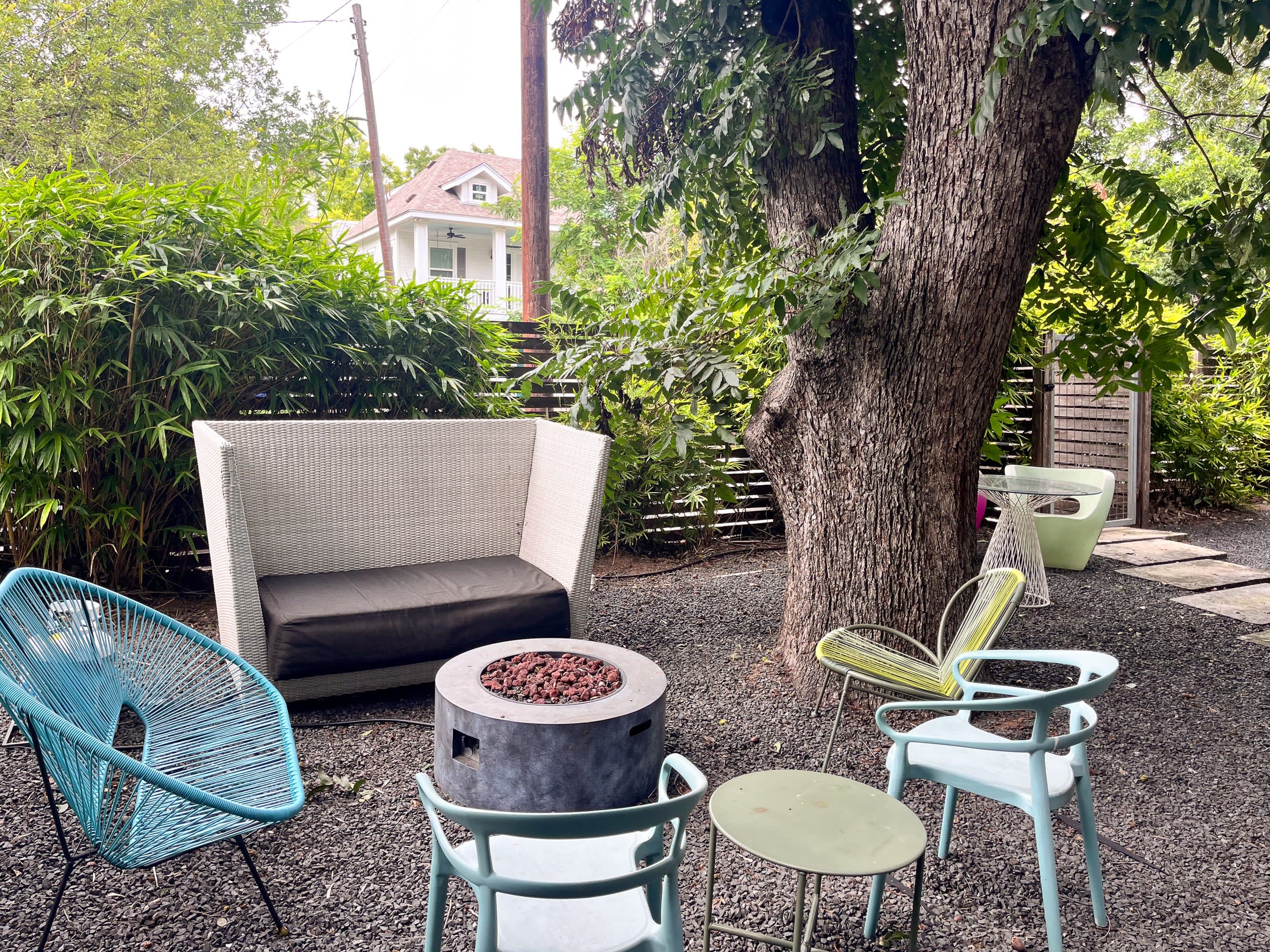 Cozy Outdoor Seating Area With Fire Pit