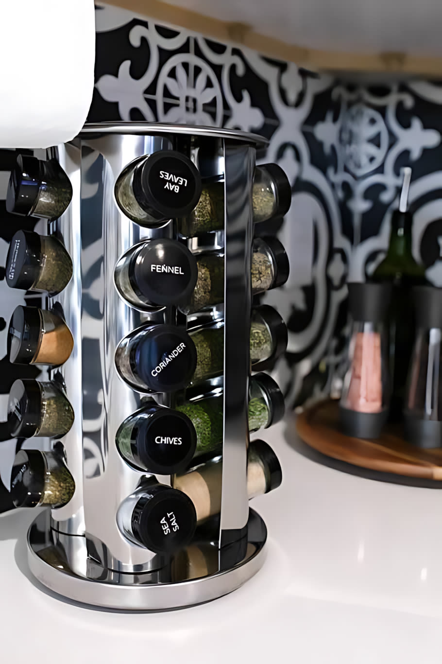 Spice Rack With Various Seasonings