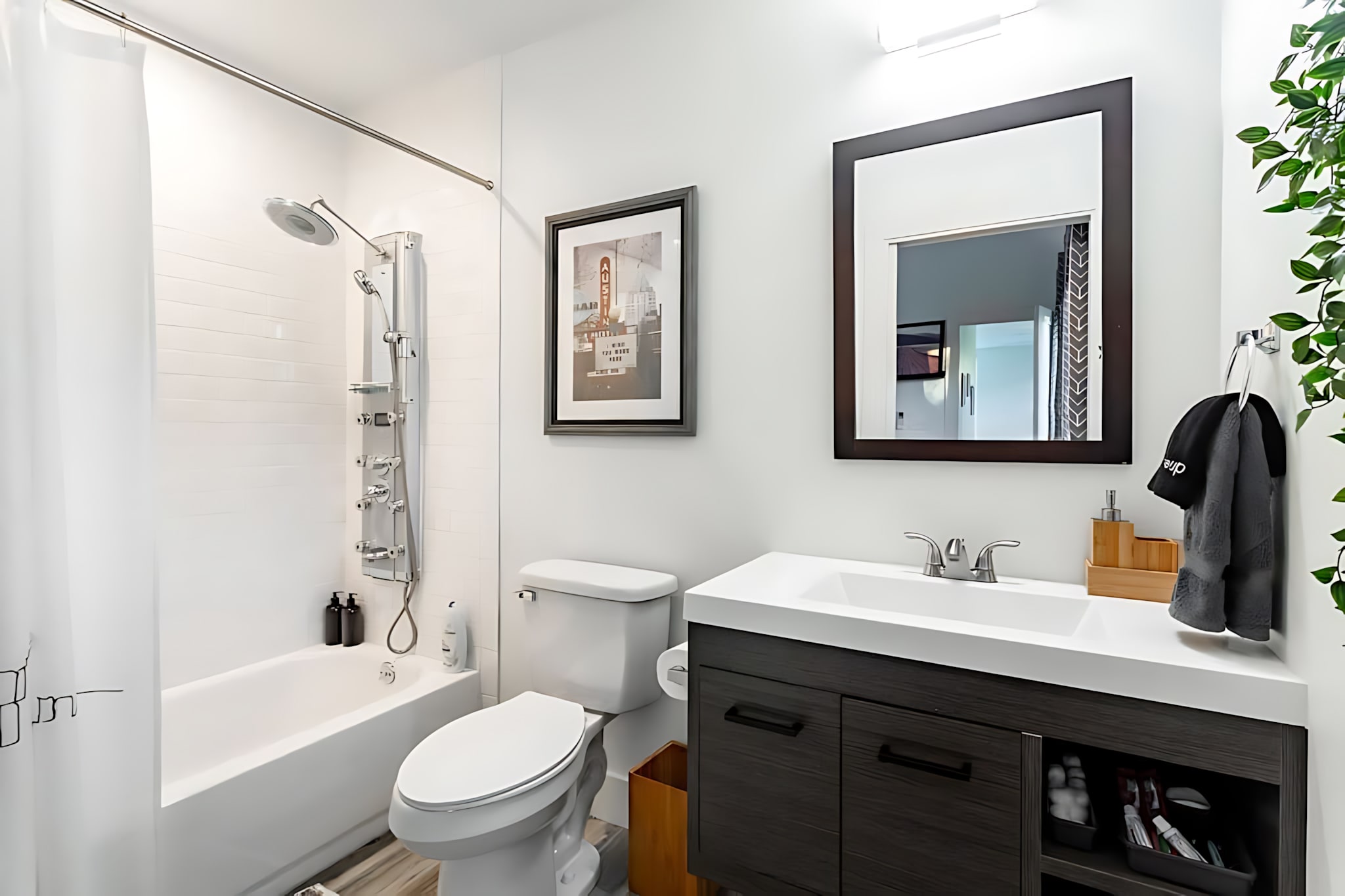 Fully Equipped Bathroom With Stylish Fixtures