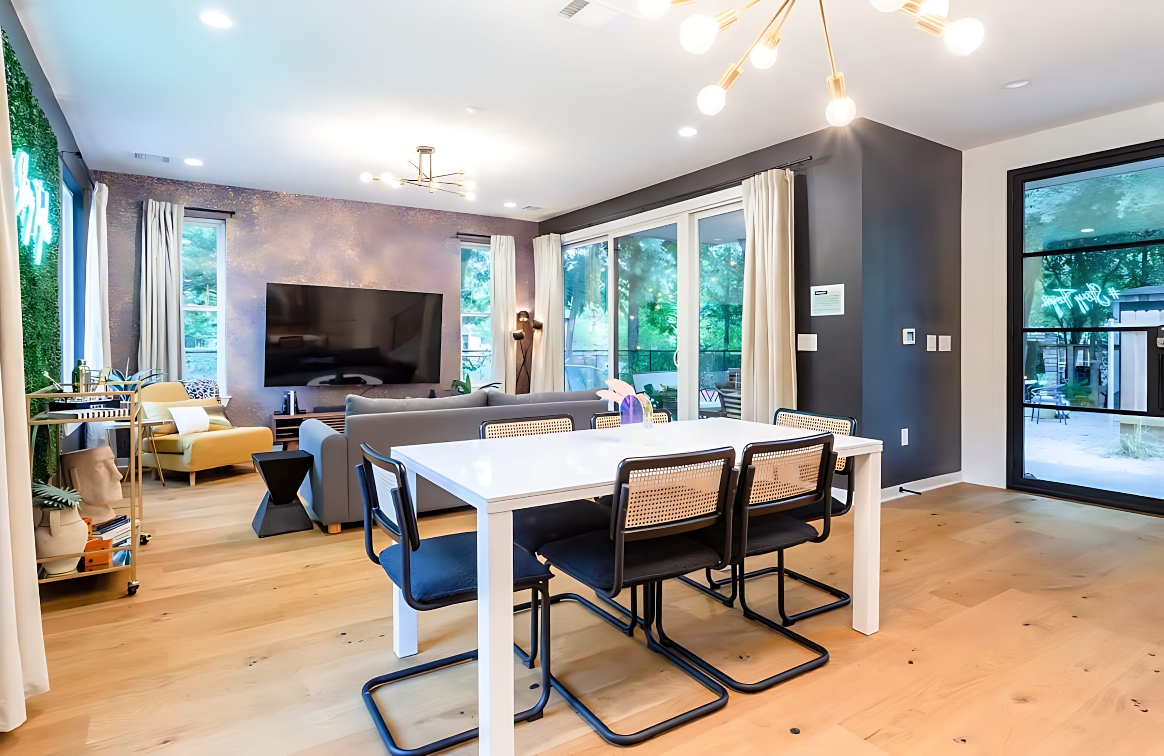 Open Living And Dining Space With Modern Design