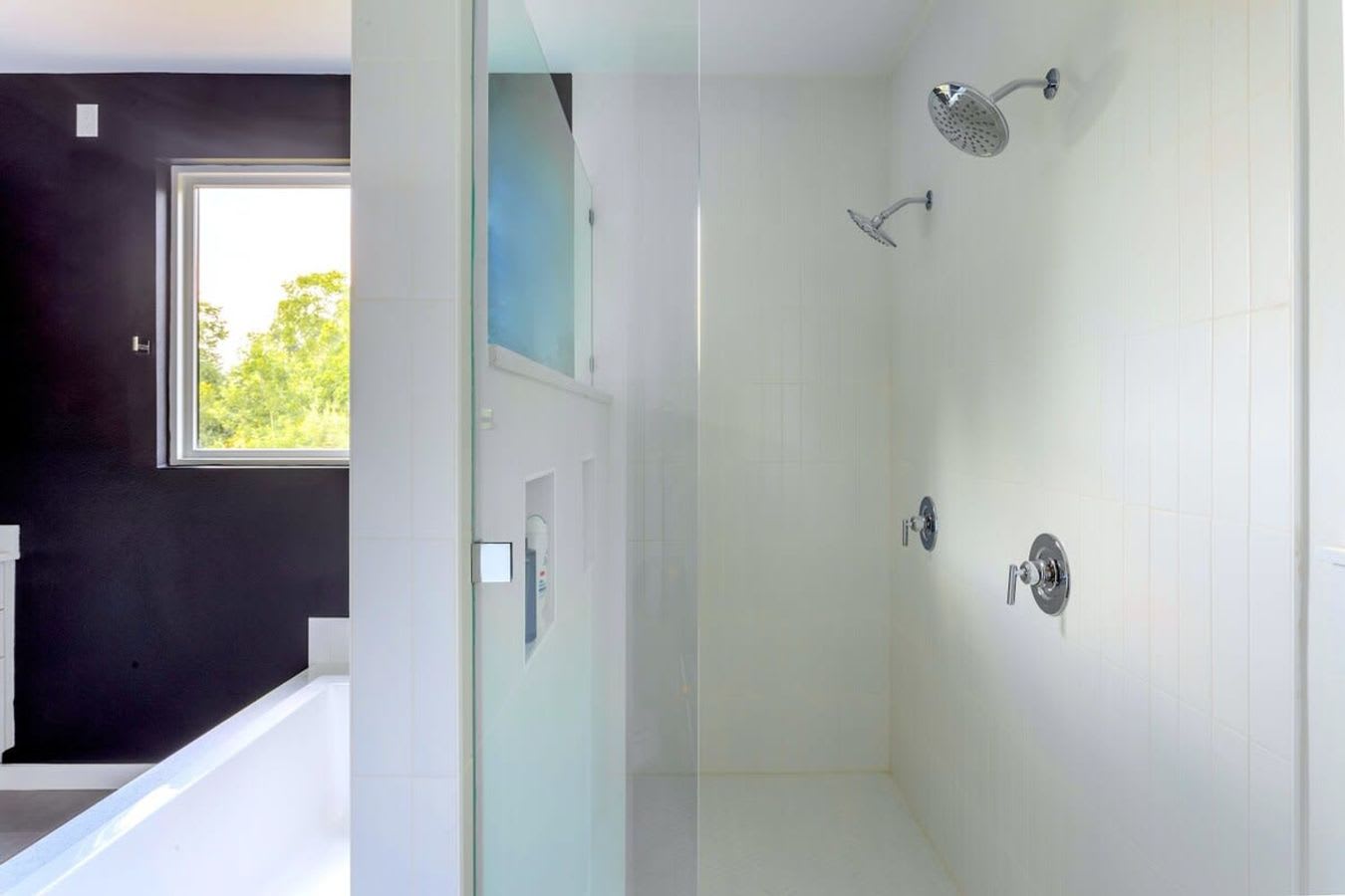 Spacious Walk-In Shower With Dual Shower Heads