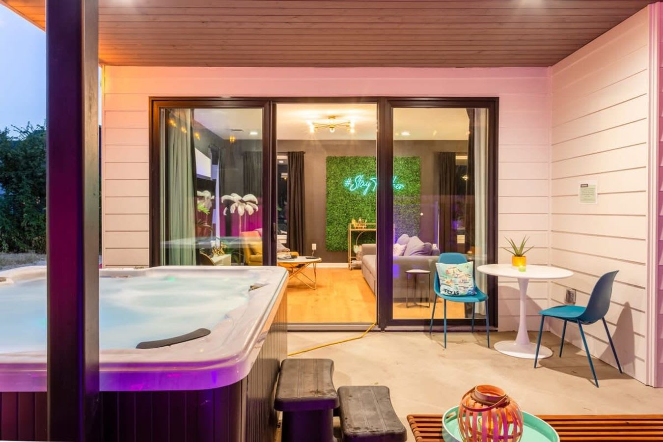 Outdoor Hot Tub And Seating Area For A Relaxing Evening