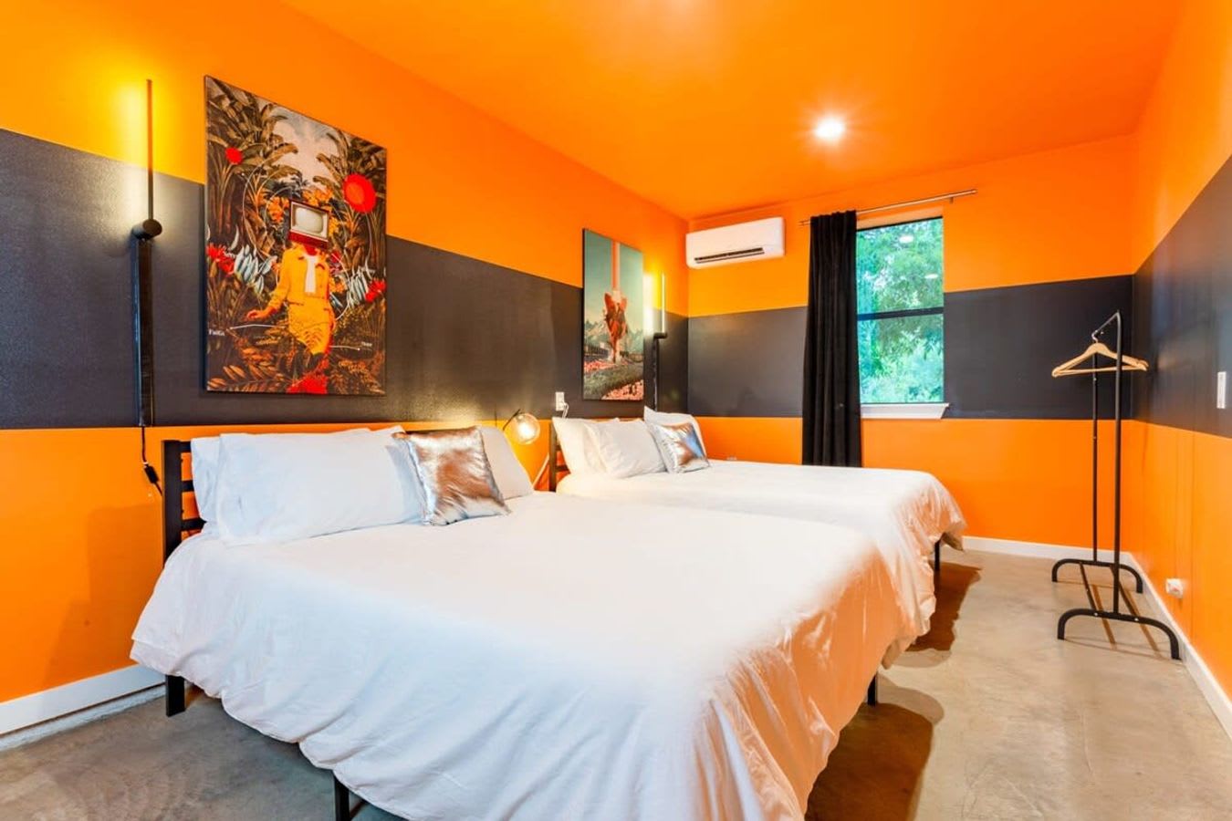 Modern Room With Two Queen Beds, A/C, And Natural Lighting