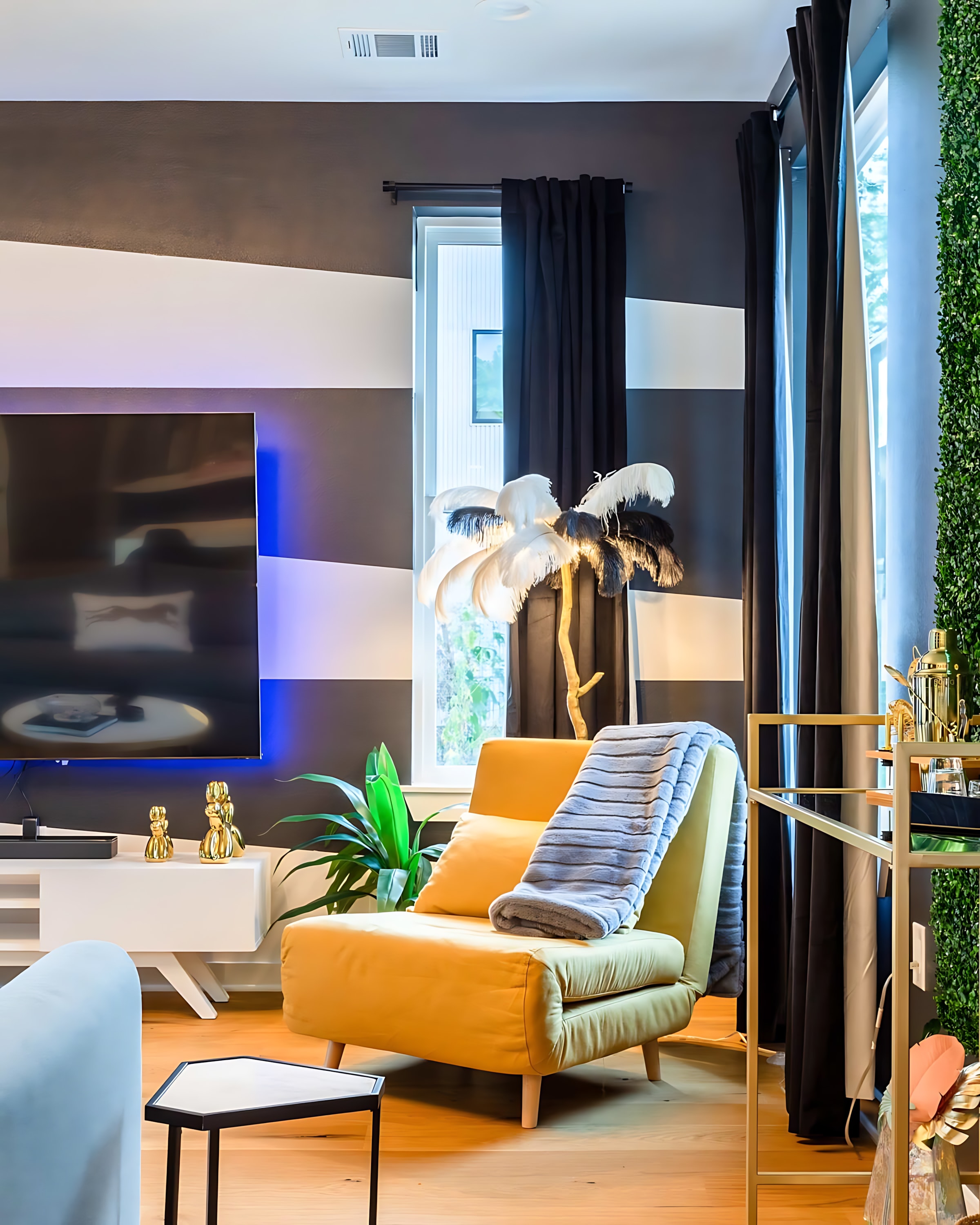 Stylish Single Sleeper Sofa In The Living Area