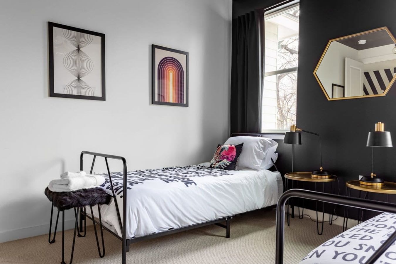 Two Twin Beds With Modern Decor