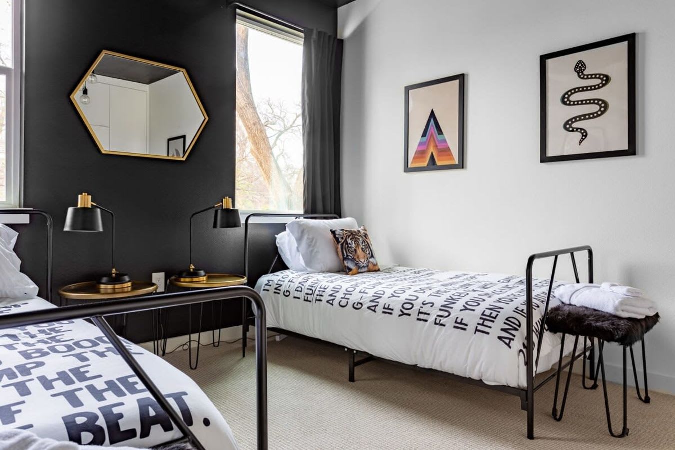 Two Twin Beds With Modern Decor