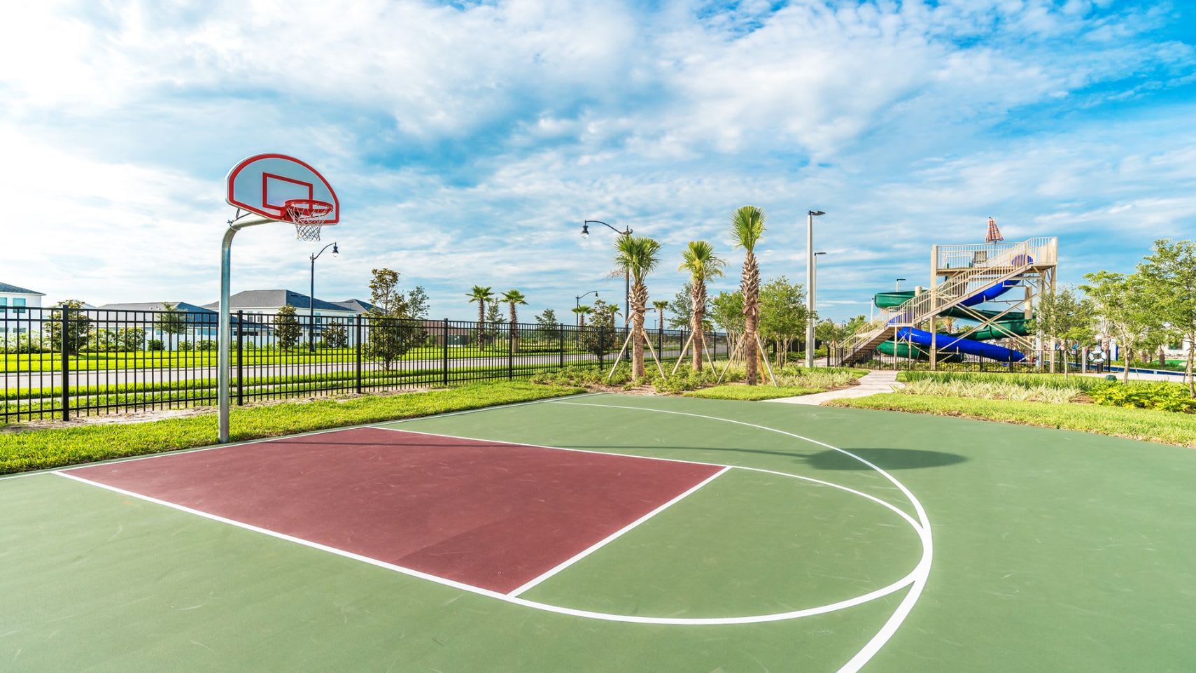 Sports Courts and Waterslides at the Hideaway Clubhouse