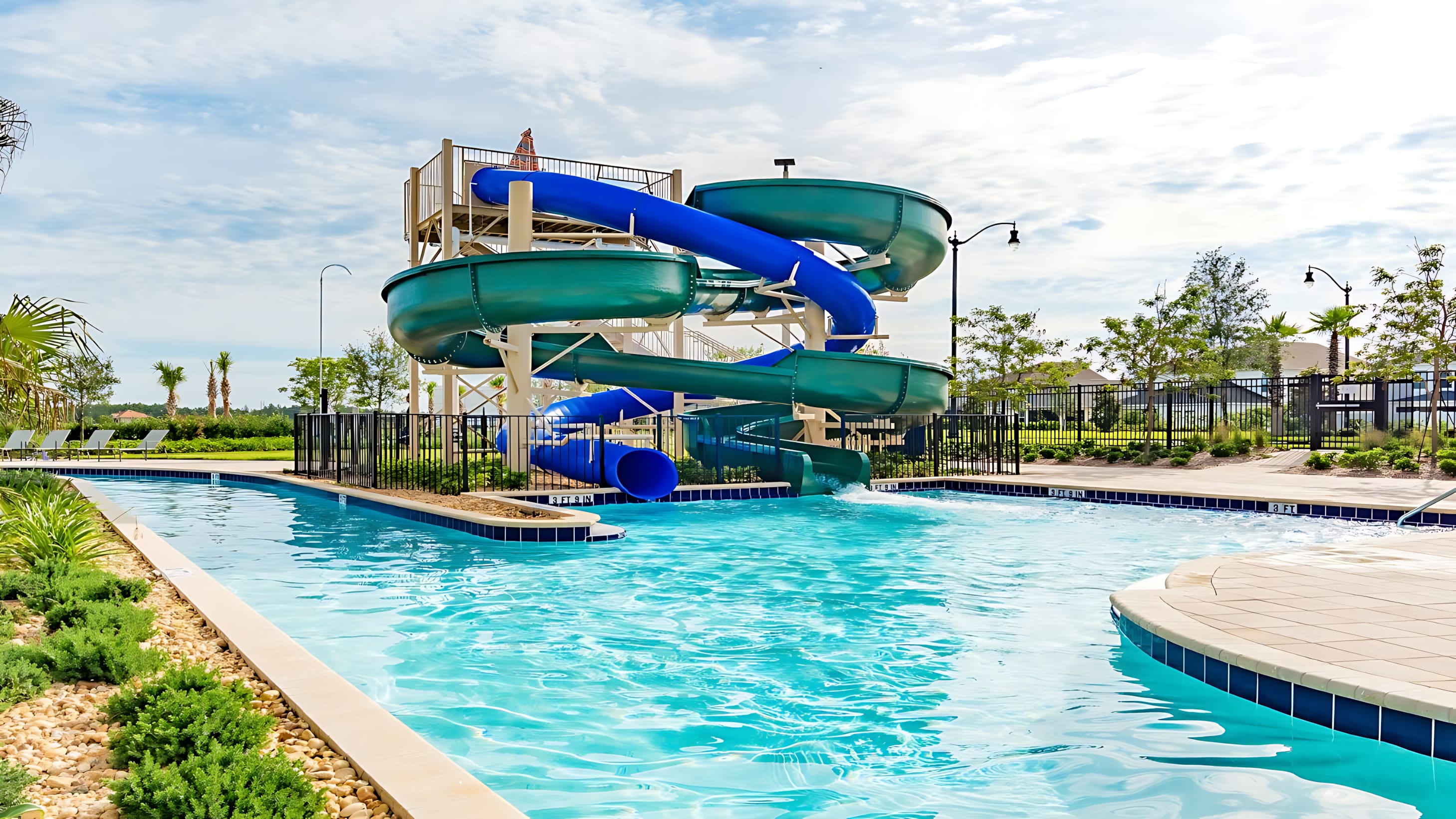 Waterslides at the Hideaway Clubhouse