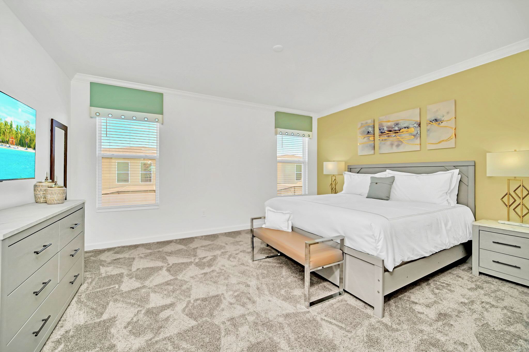 Spacious King Room Featuring Modern Decor And Natural Light