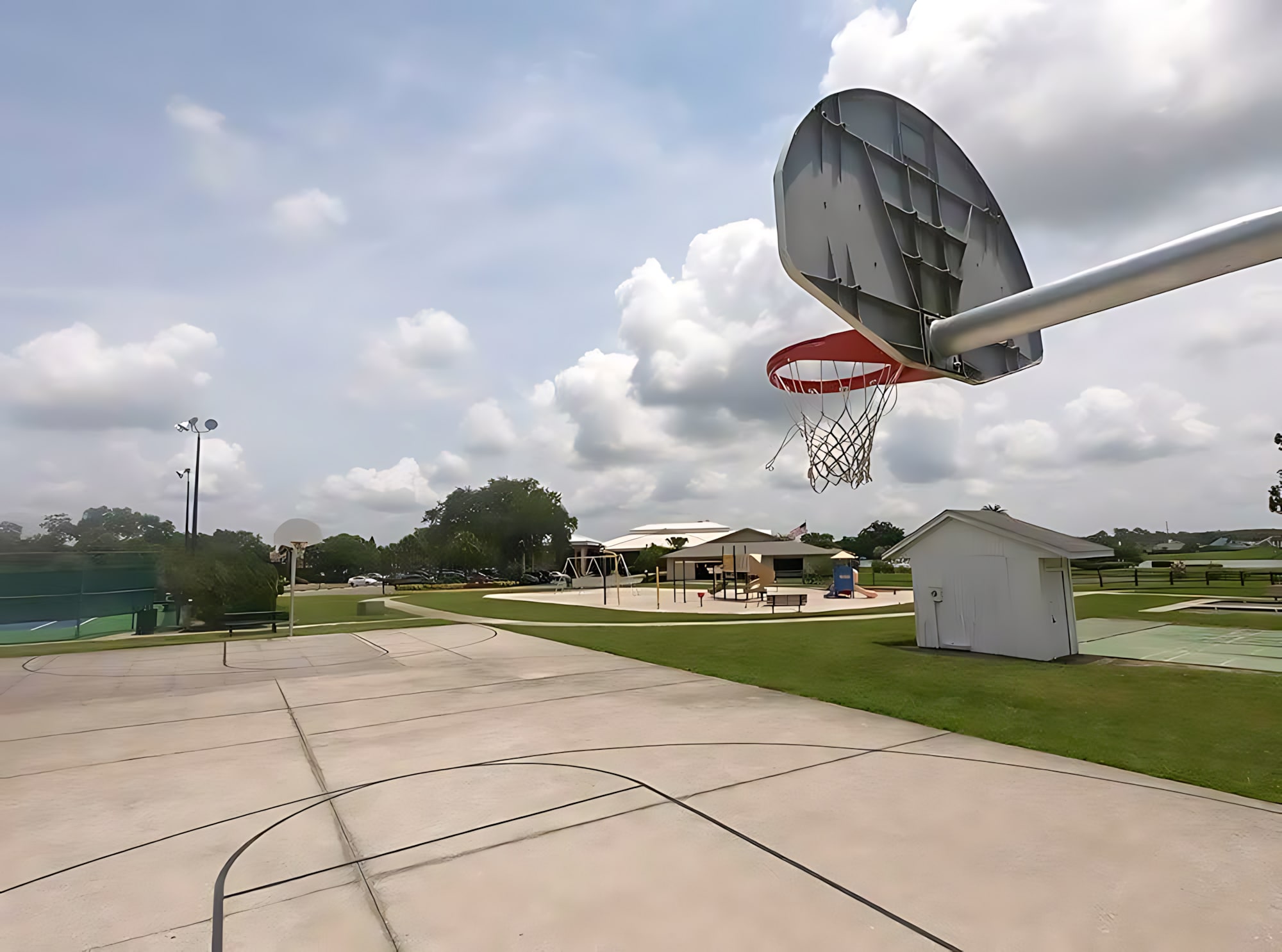 Our play area includes a basketball court, children’s playground, shuffleboard, and bocce ball.